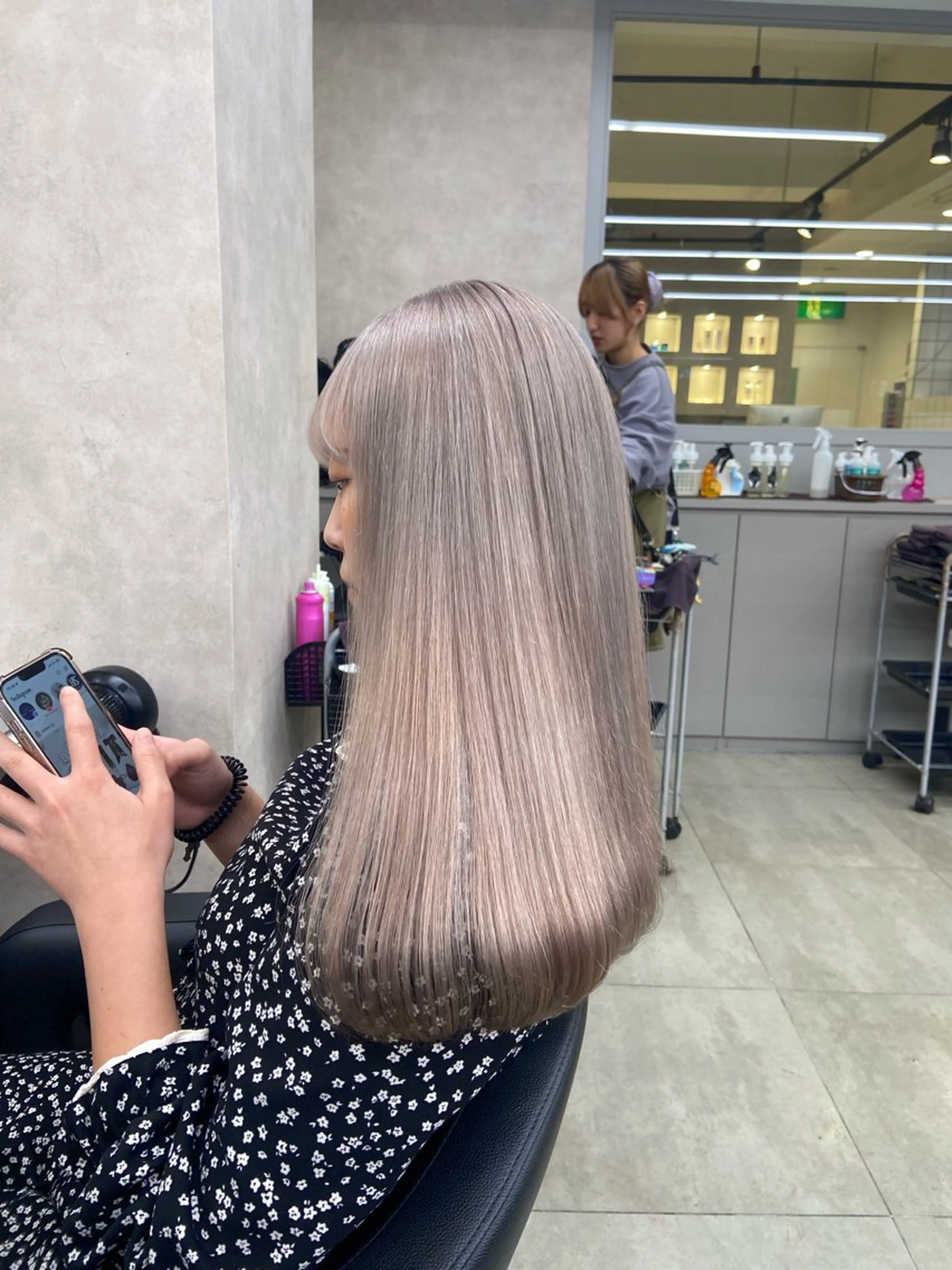 セミロング カラー ヘアアレンジ Over hair_ misakiのヘアスタイル