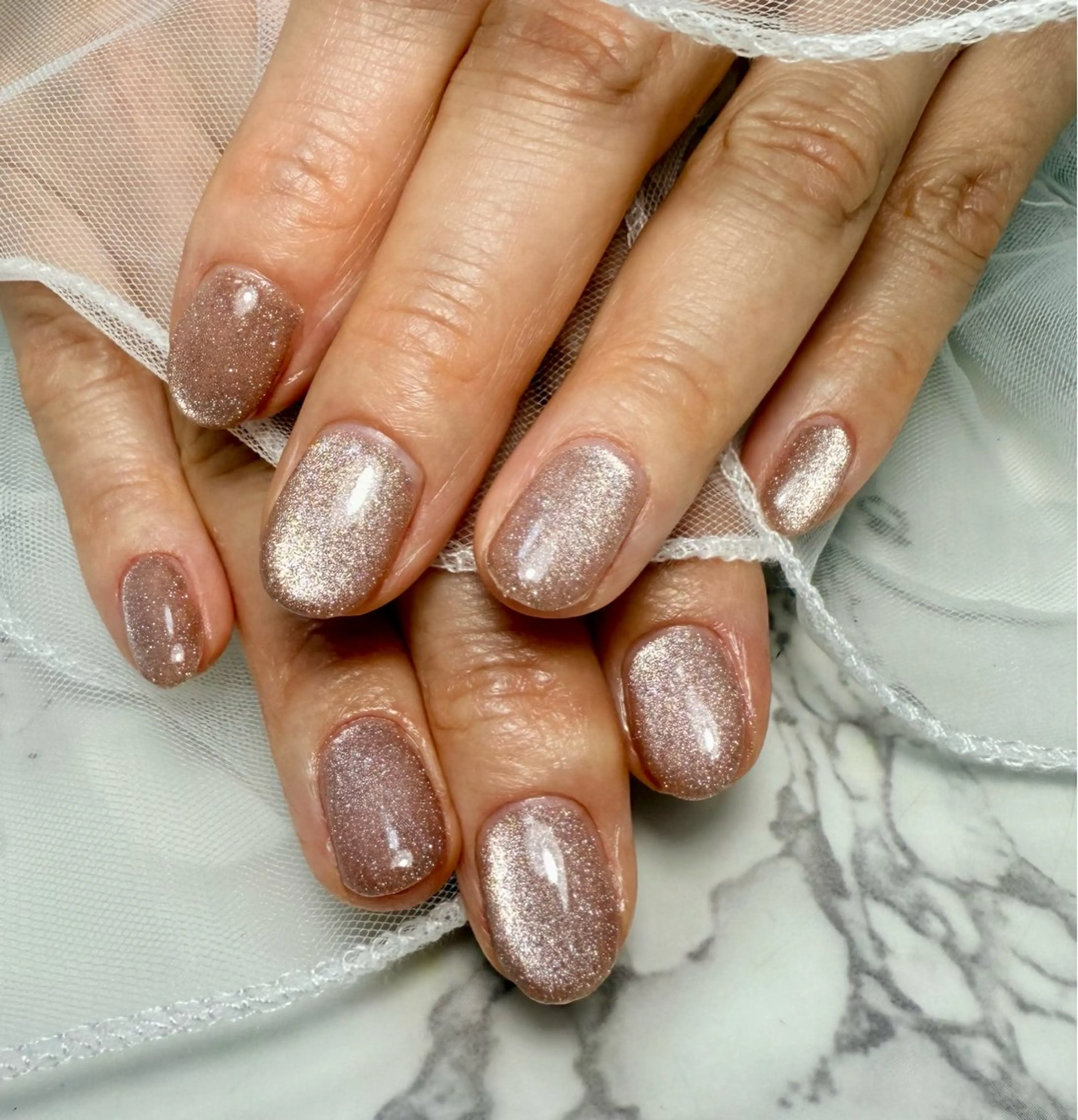 ネイル アートネイル 氷ネイル・うるうるネイル キラキラネイル ラメ(グリッター) マグネットネイル M.N_ nailのネイルデザイン