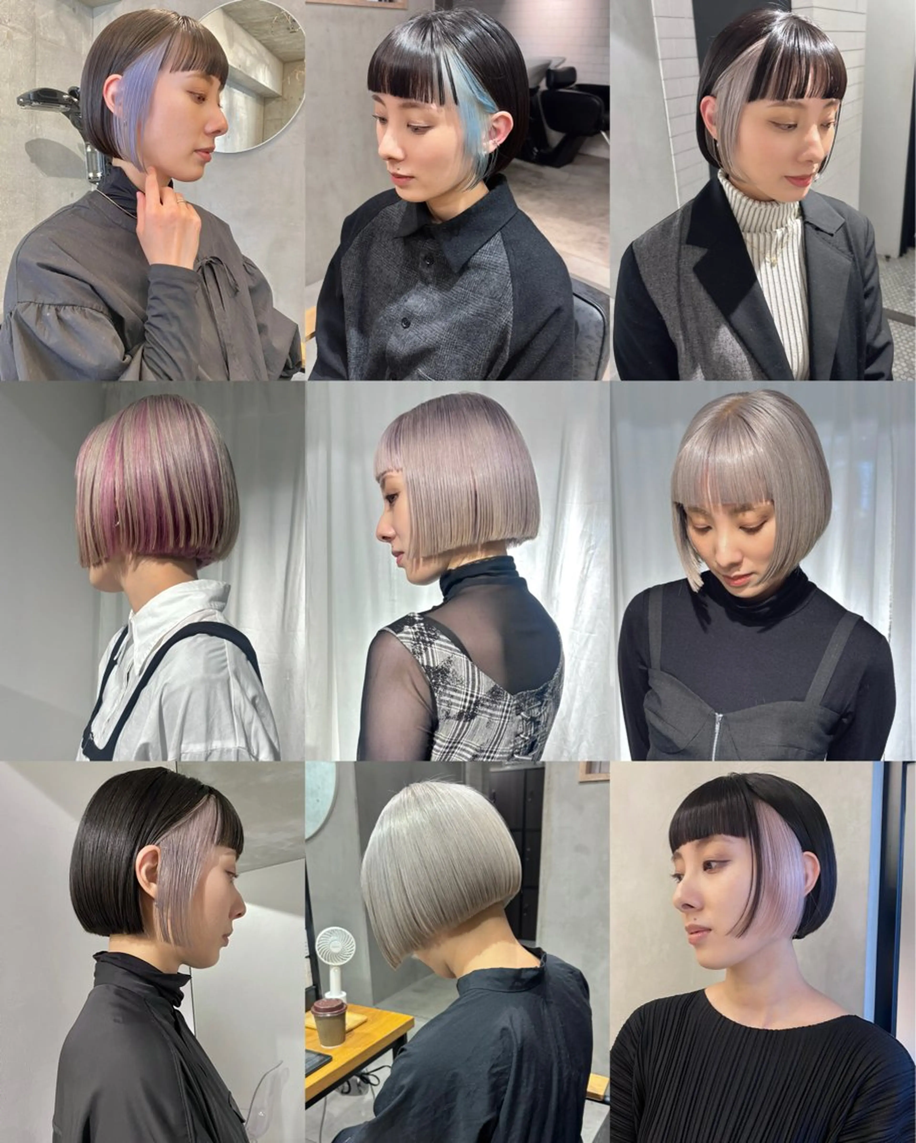 ショート カラー デザインカラー ハイトーンカラー ボブ ウルフカット カット ヘアカラー 井上 唯のヘアスタイル