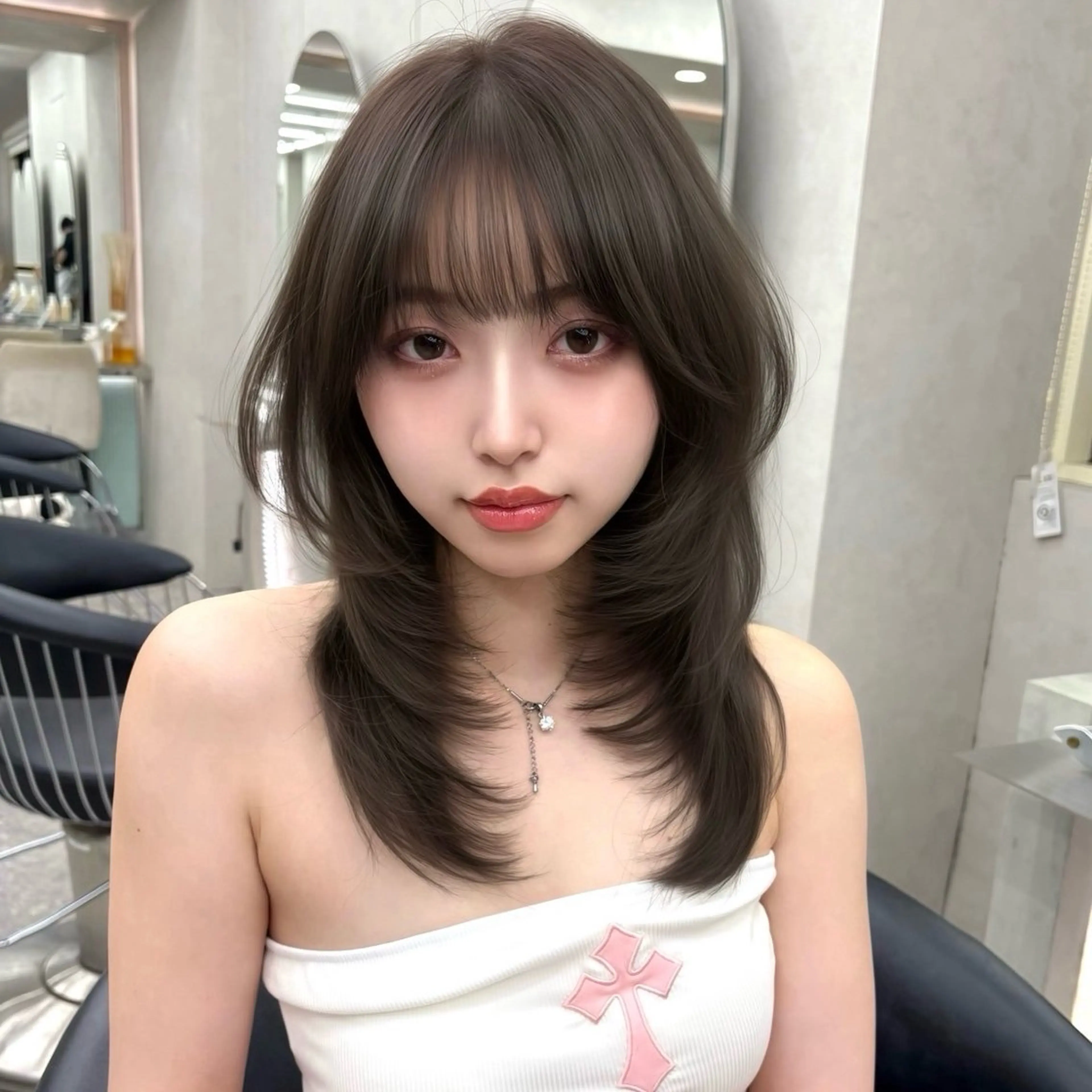 セミロング カラー 透明感カラー/ りおのヘアスタイル