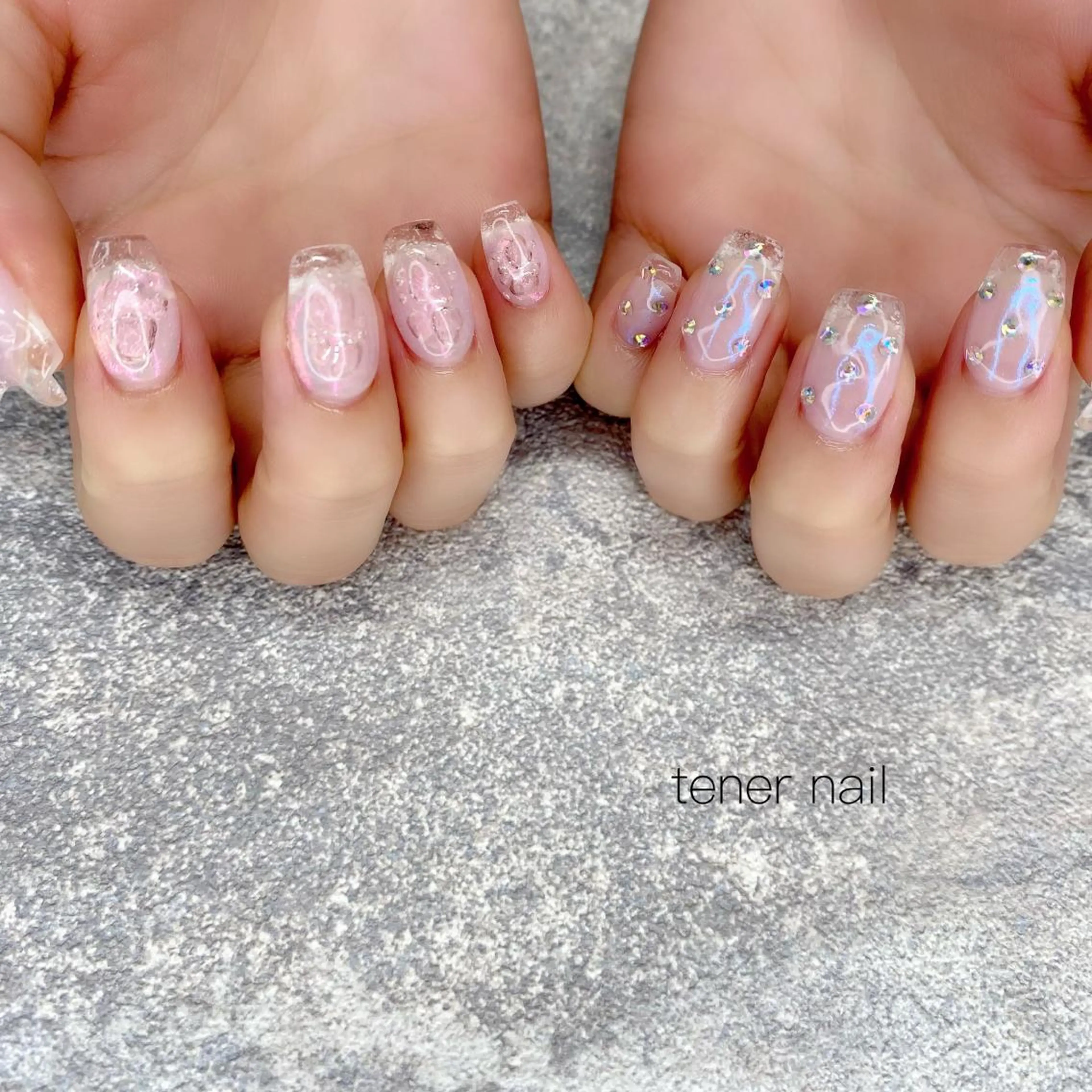 ネイル クリアネイル フレンチネイル テネルネイル tener nailのネイルデザイン