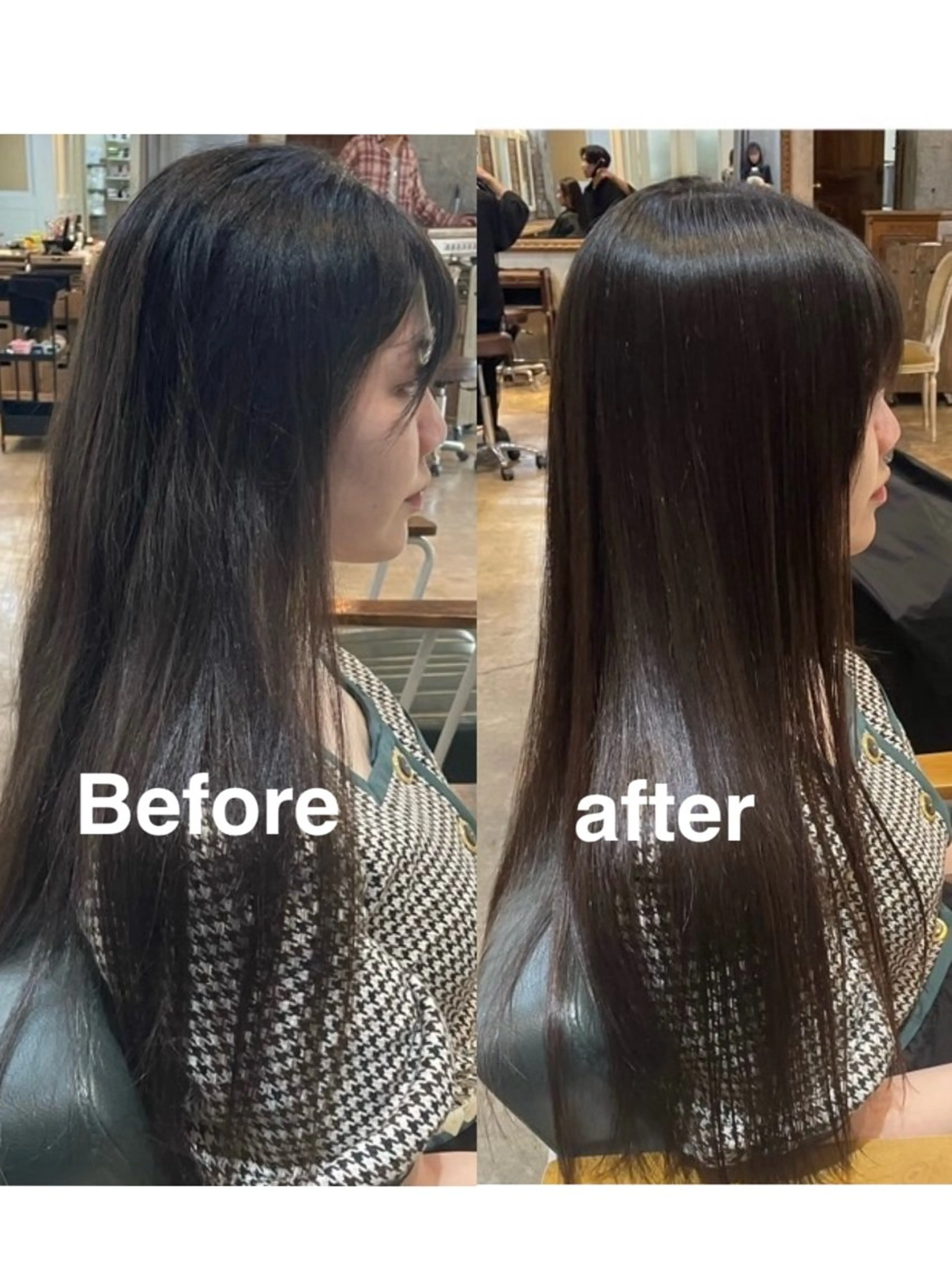 毎朝楽ちん🎶全体縮毛矯正✨＋プレミアムトリートメント(4Step)ホームケア付き🏠の写真