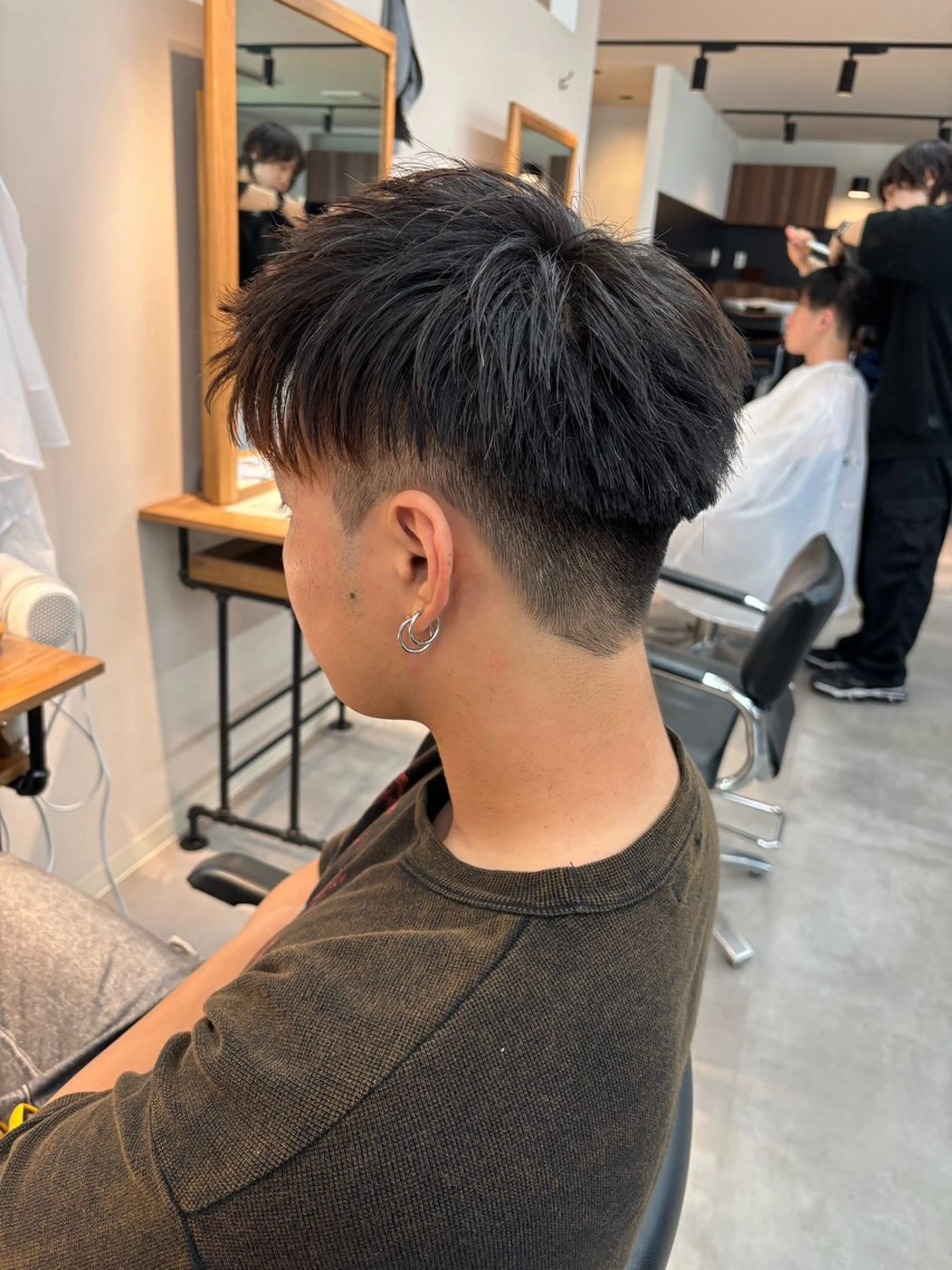 メンズ メンズショート ツーブロック カット 保立/フェザーパーマ /メンズカット千葉のヘアスタイル