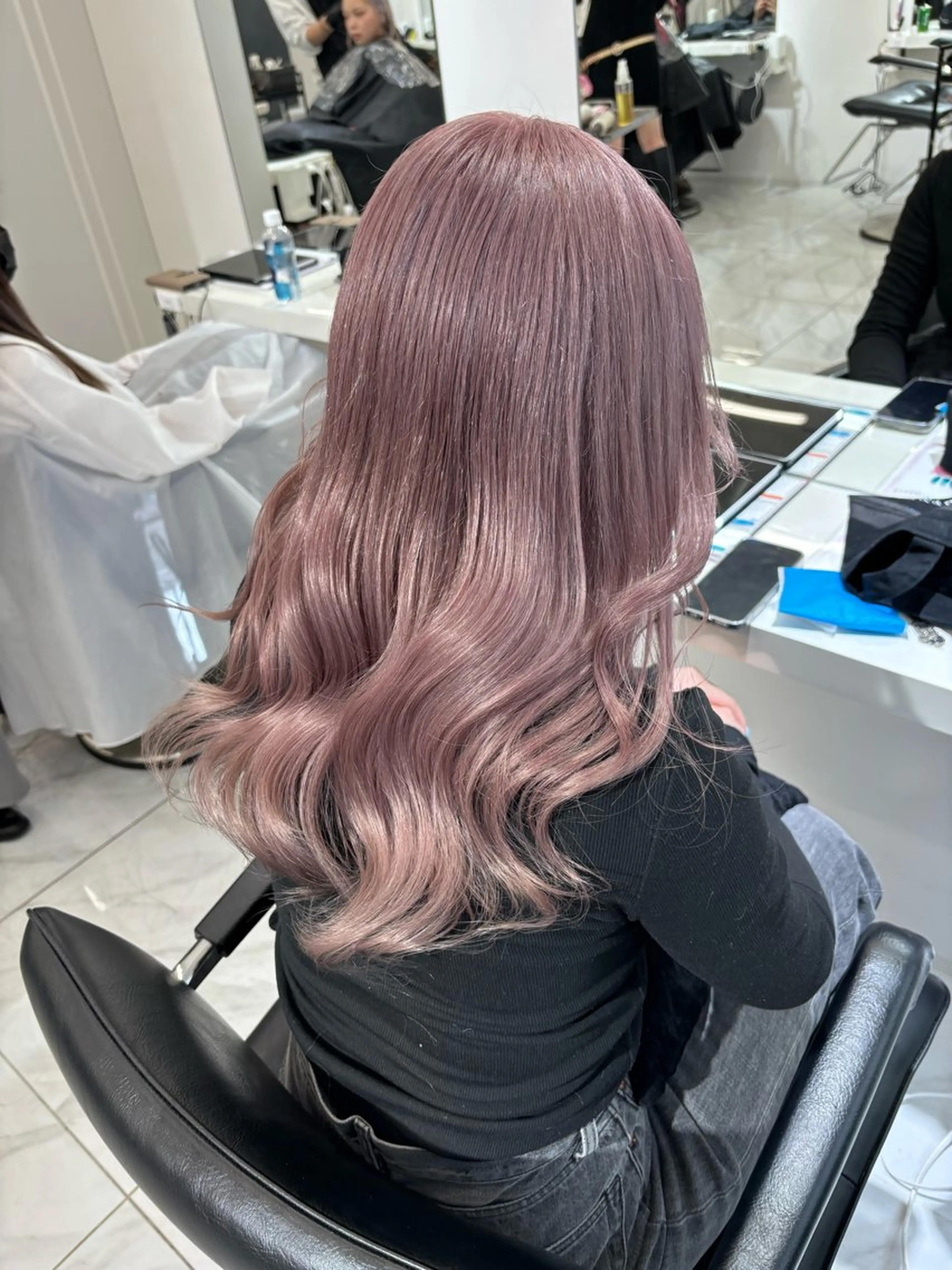 ロング カラー ピンクカラー ヘアカラー 🩶大人韓国ヘア 渋谷/Satsukiのヘアスタイル
