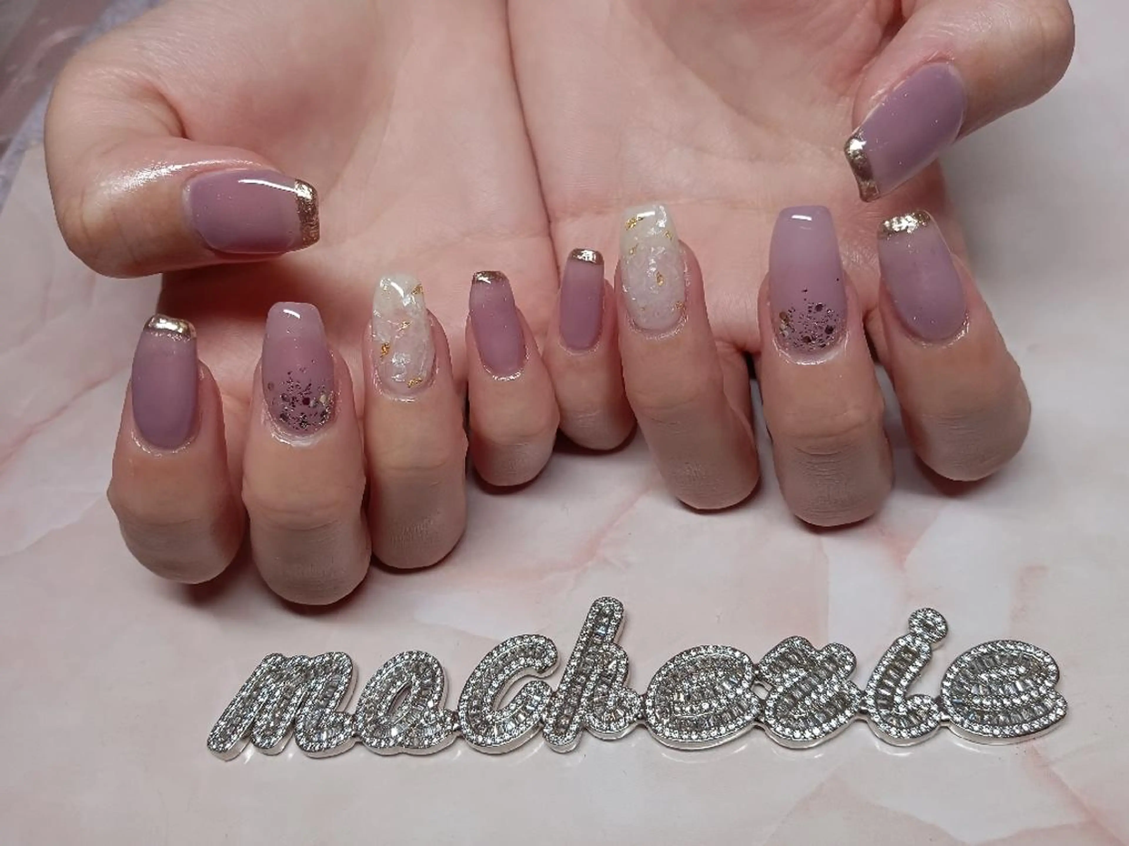 ネイル パープル ハンドネイル Nail Salon macherieのネイルデザイン