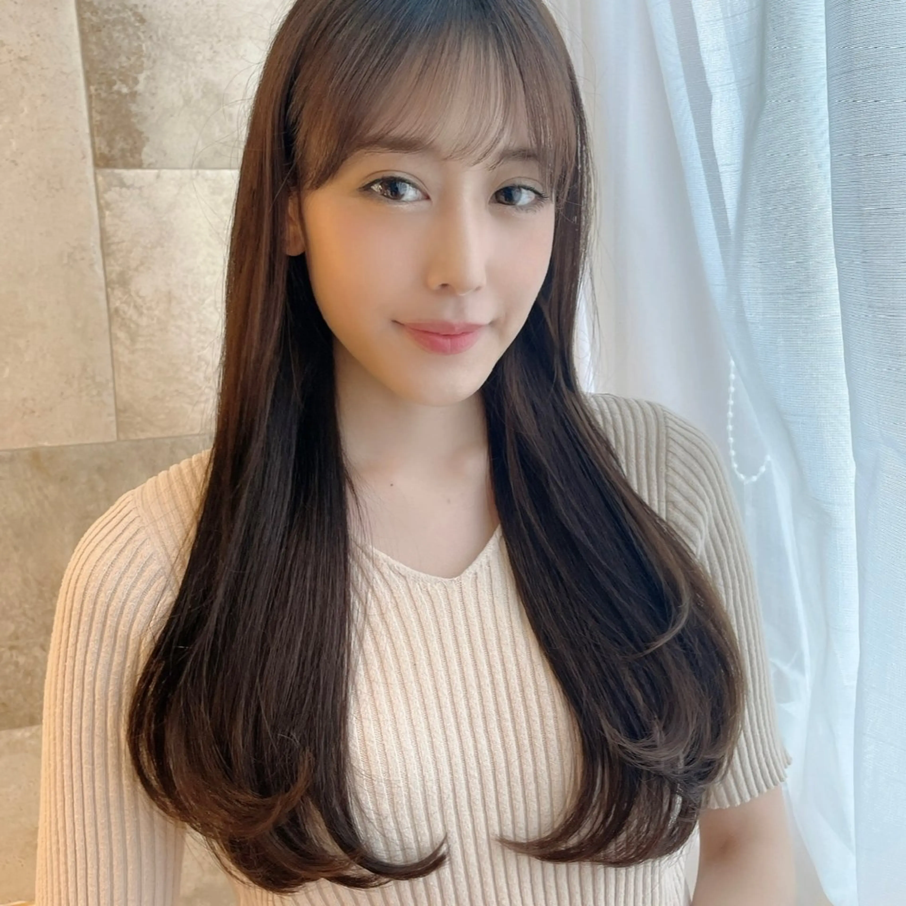 ロング カラー カット ヘアカラー トリートメント 酒井 里穂のヘアスタイル