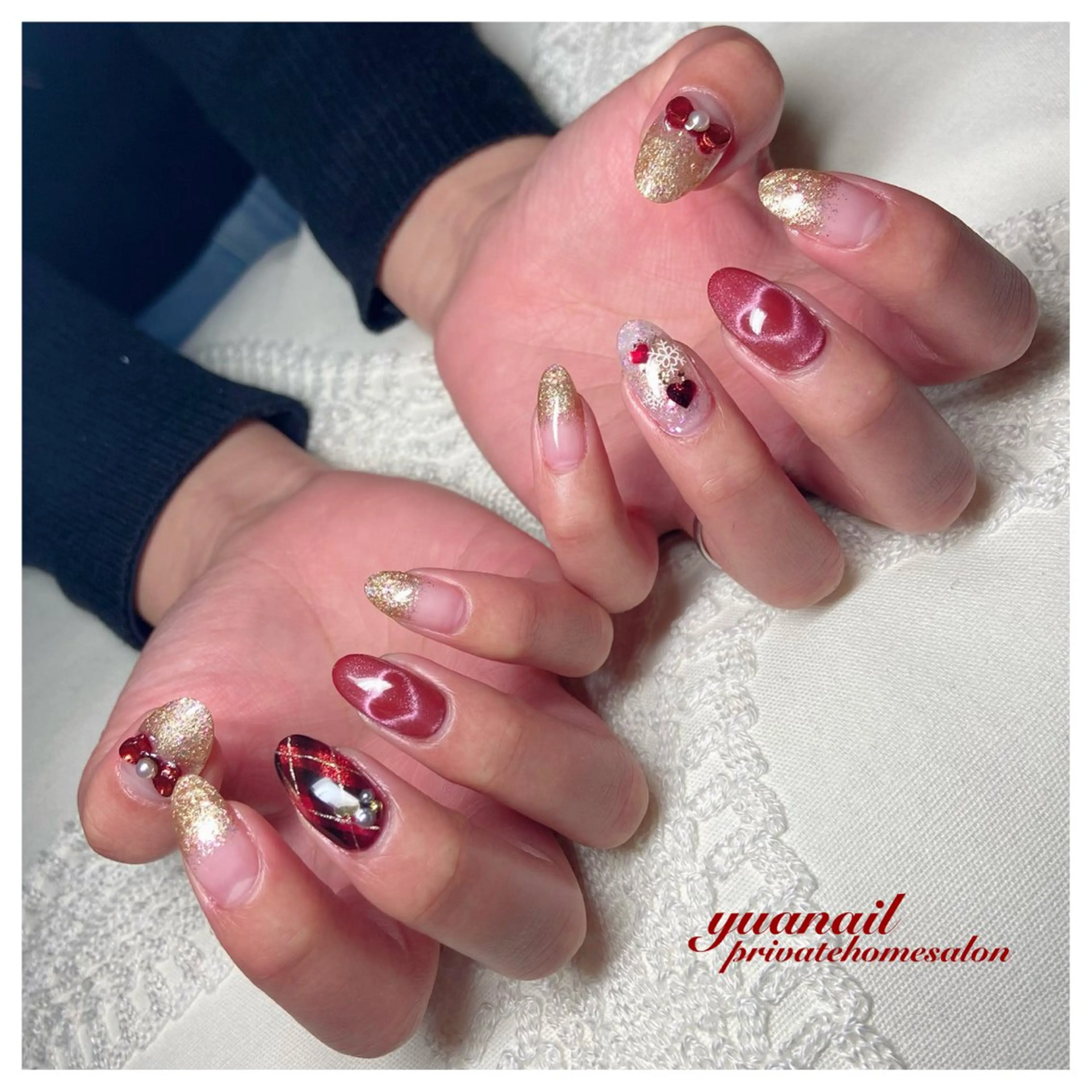 ネイル アートネイル ハート YÜA NAILのネイルデザイン