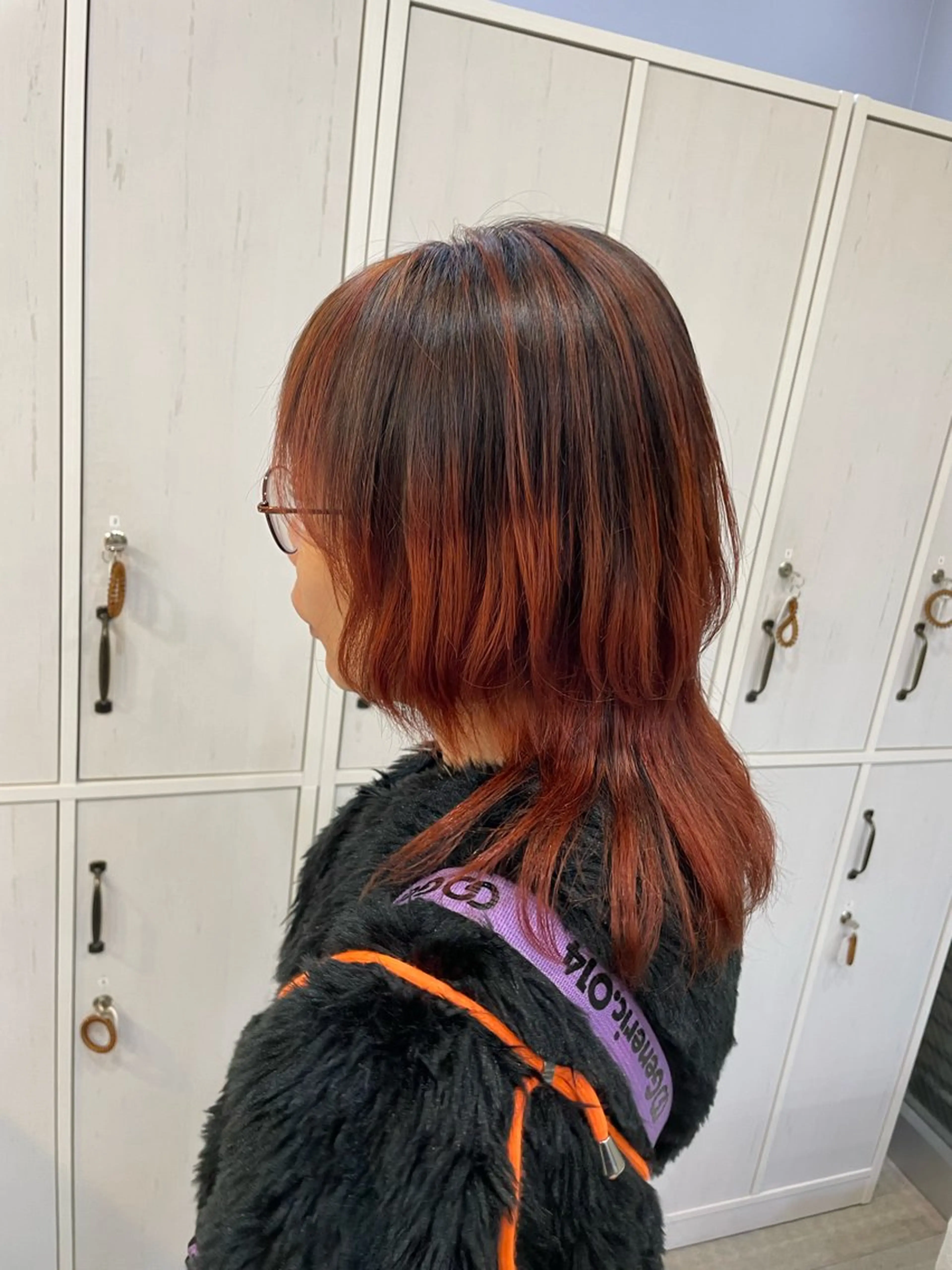 ミディアム レイヤー/透けカラー ✨KANAのヘアスタイル