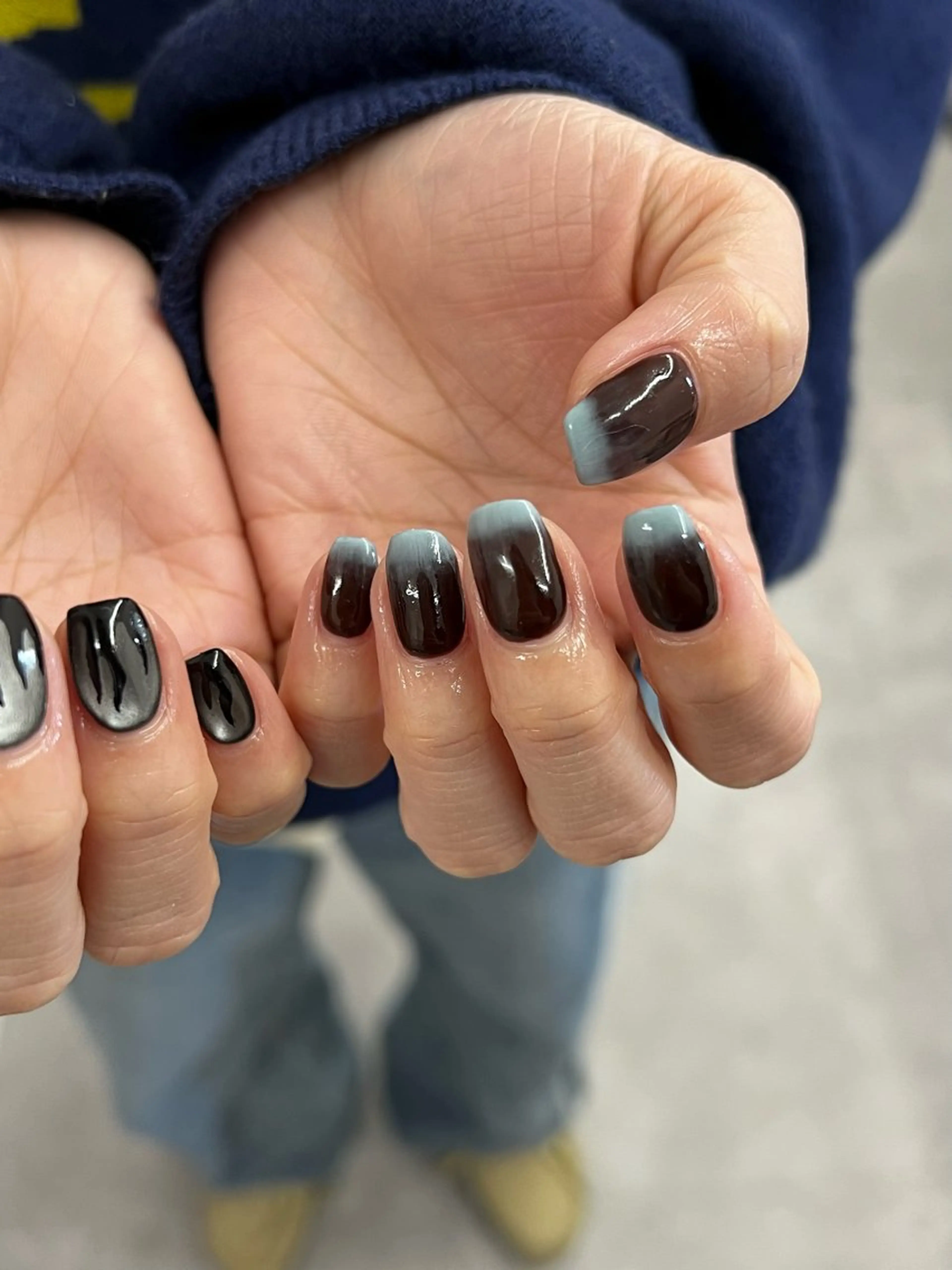 ネイル ジェルネイル グラデーション マグネットネイル ニュアンスネイル パラジェル ハンドネイル ハンドケア Bana_ Nailのネイルデザイン