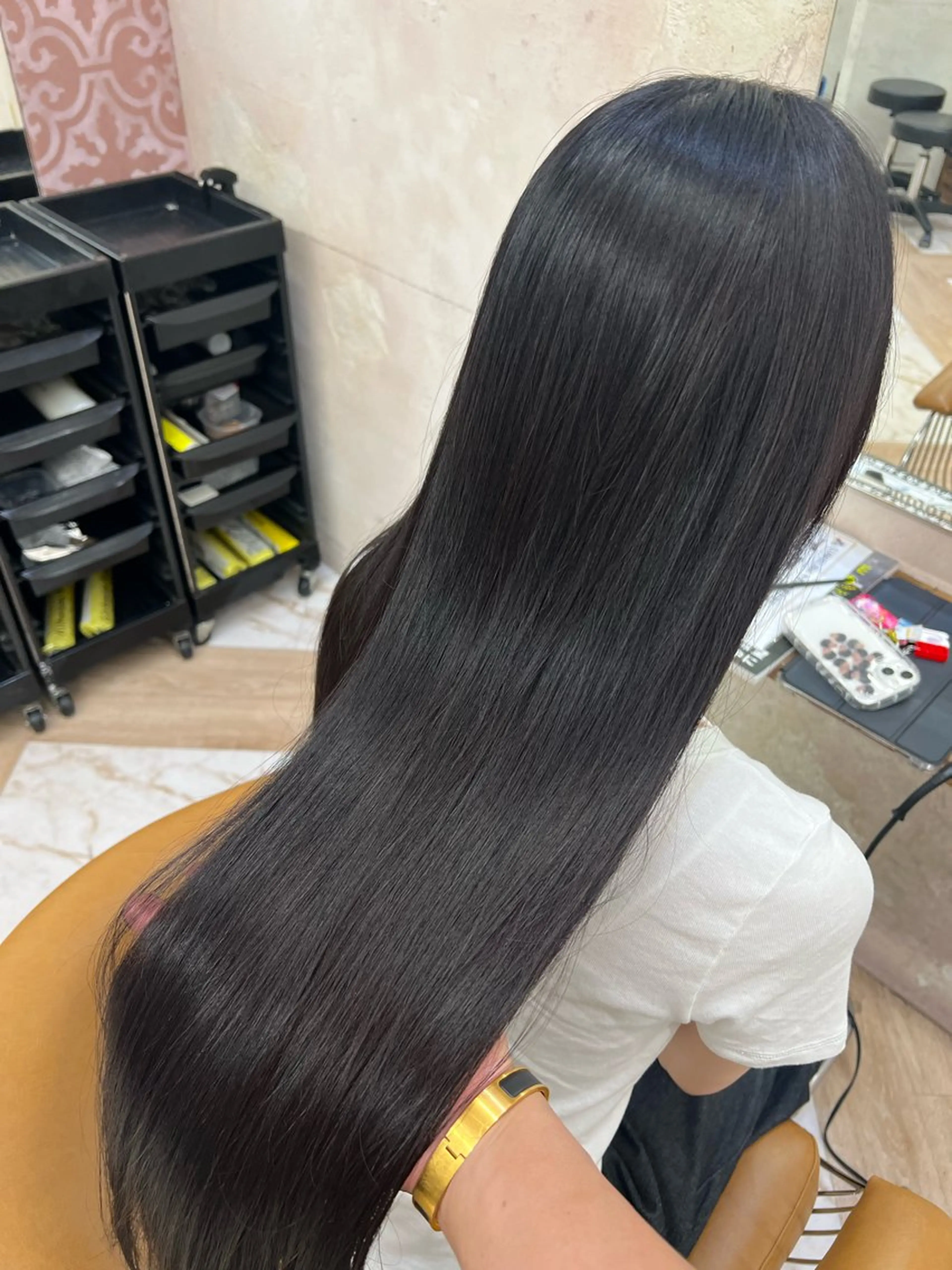 ロング 縮毛矯正/ブリーチ なしダブルカラー輝希のヘアスタイル