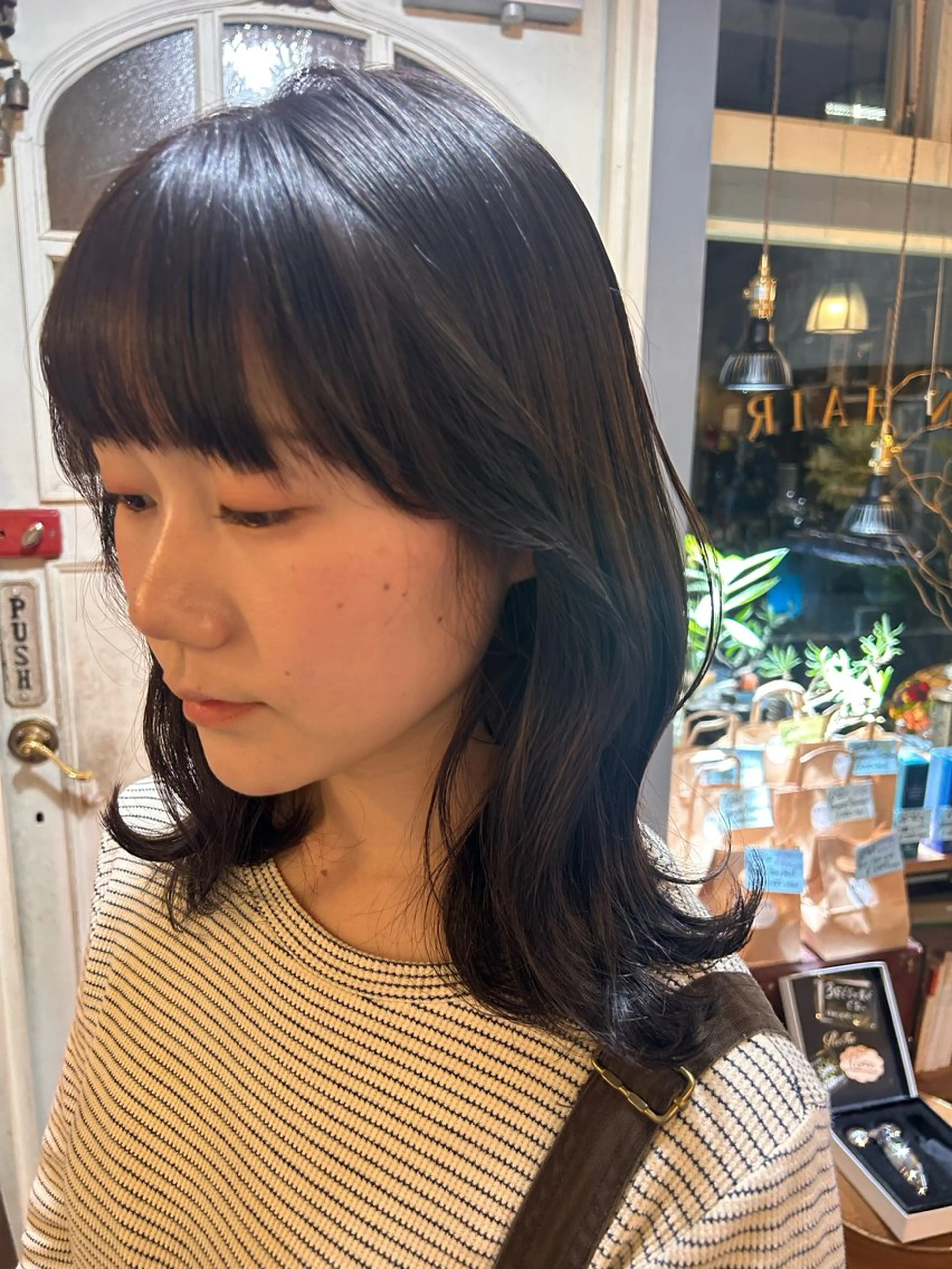 ミディアム カラー 透明感カラー グレージュ カット ヘアカラー トリートメント ヘッドスパ 清水千優/パーマ/ メンズパーマのヘアスタイル