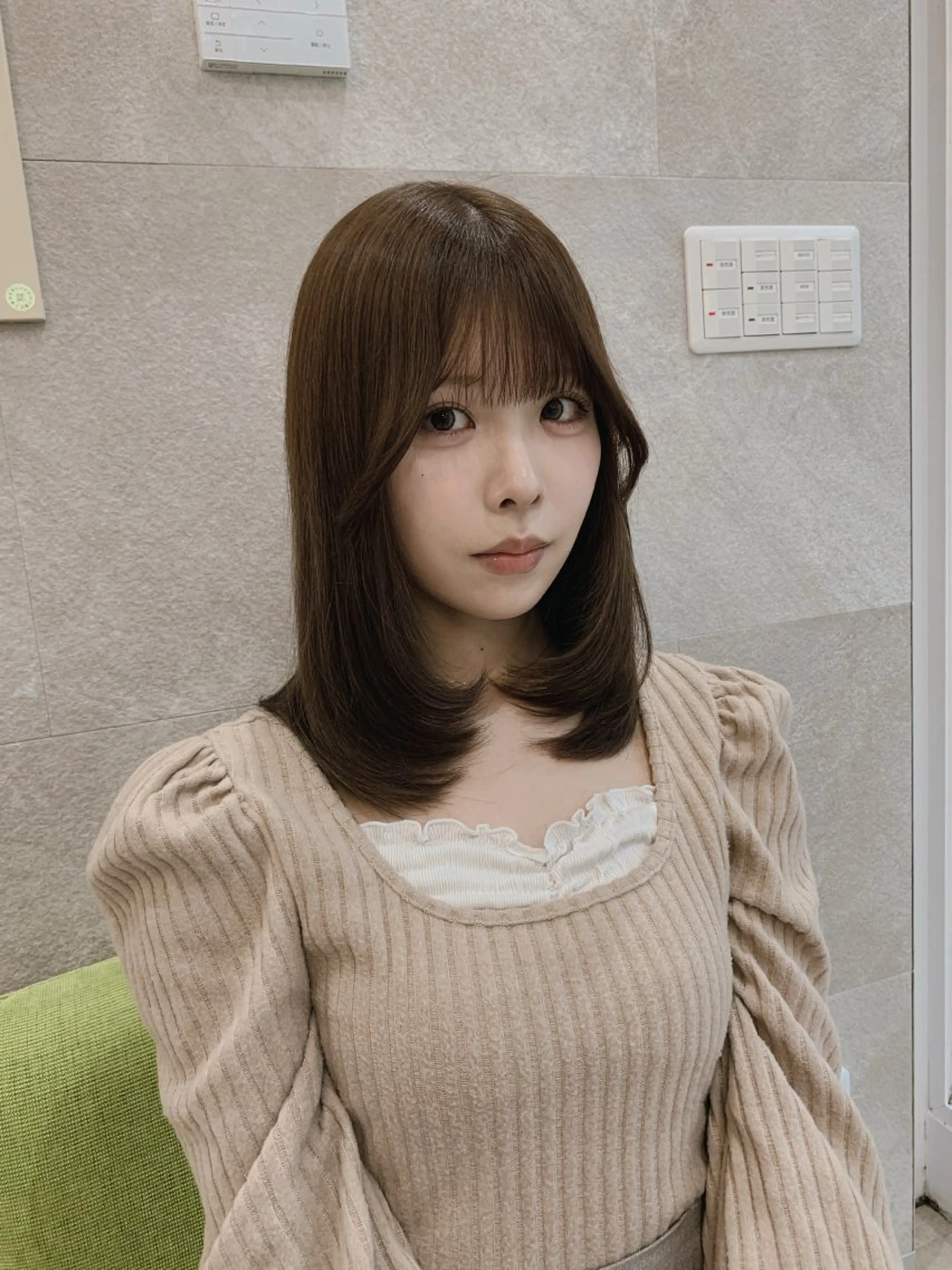 ミディアム カット ヘアカラー トリートメント 韓国ヘア/レイヤー /札幌駅/二平剣士郎のヘアスタイル