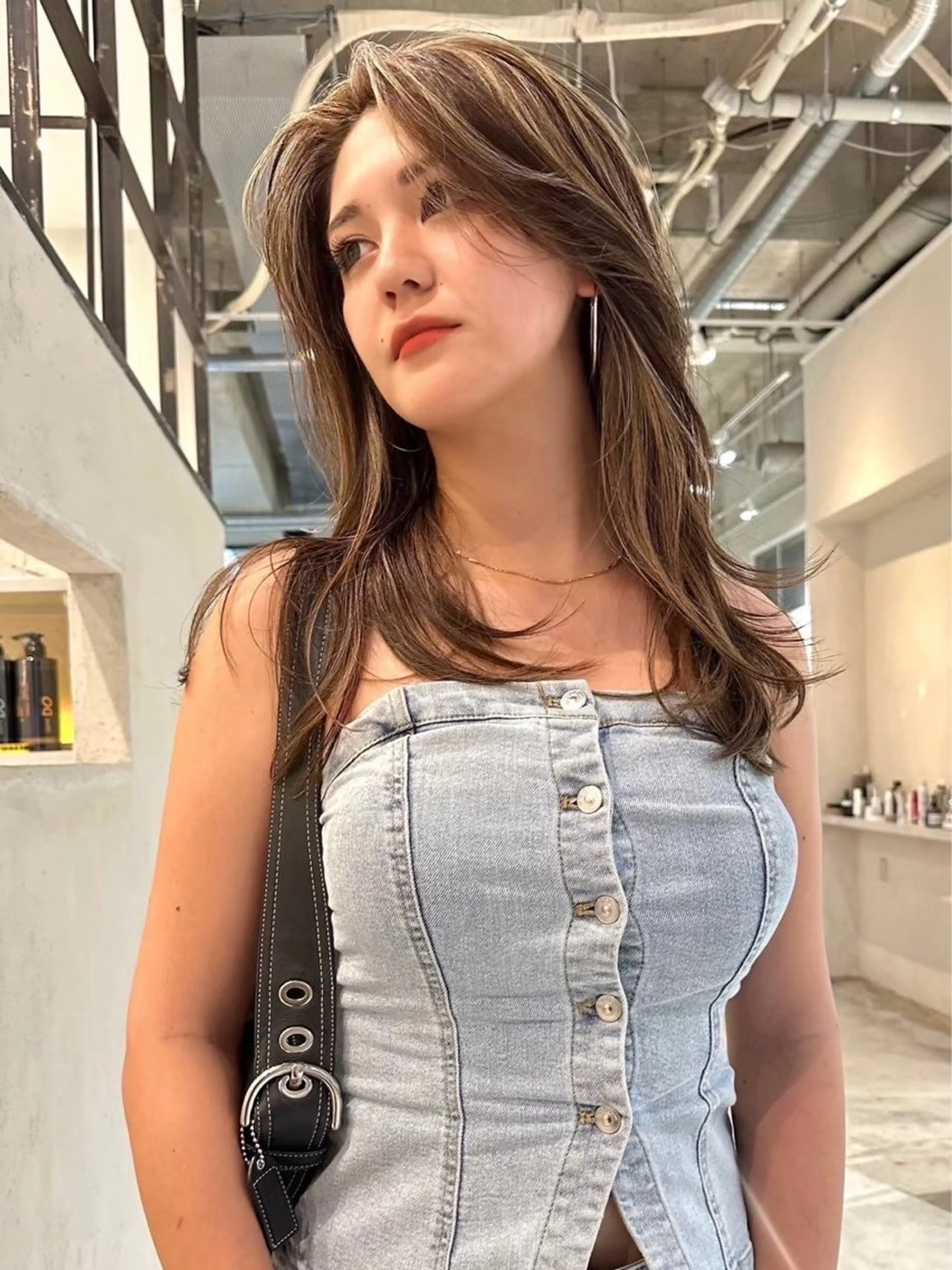 ロング ハイライト カット ヘアカラー 盛れるカットカラー DEAN豊橋店のヘアスタイル