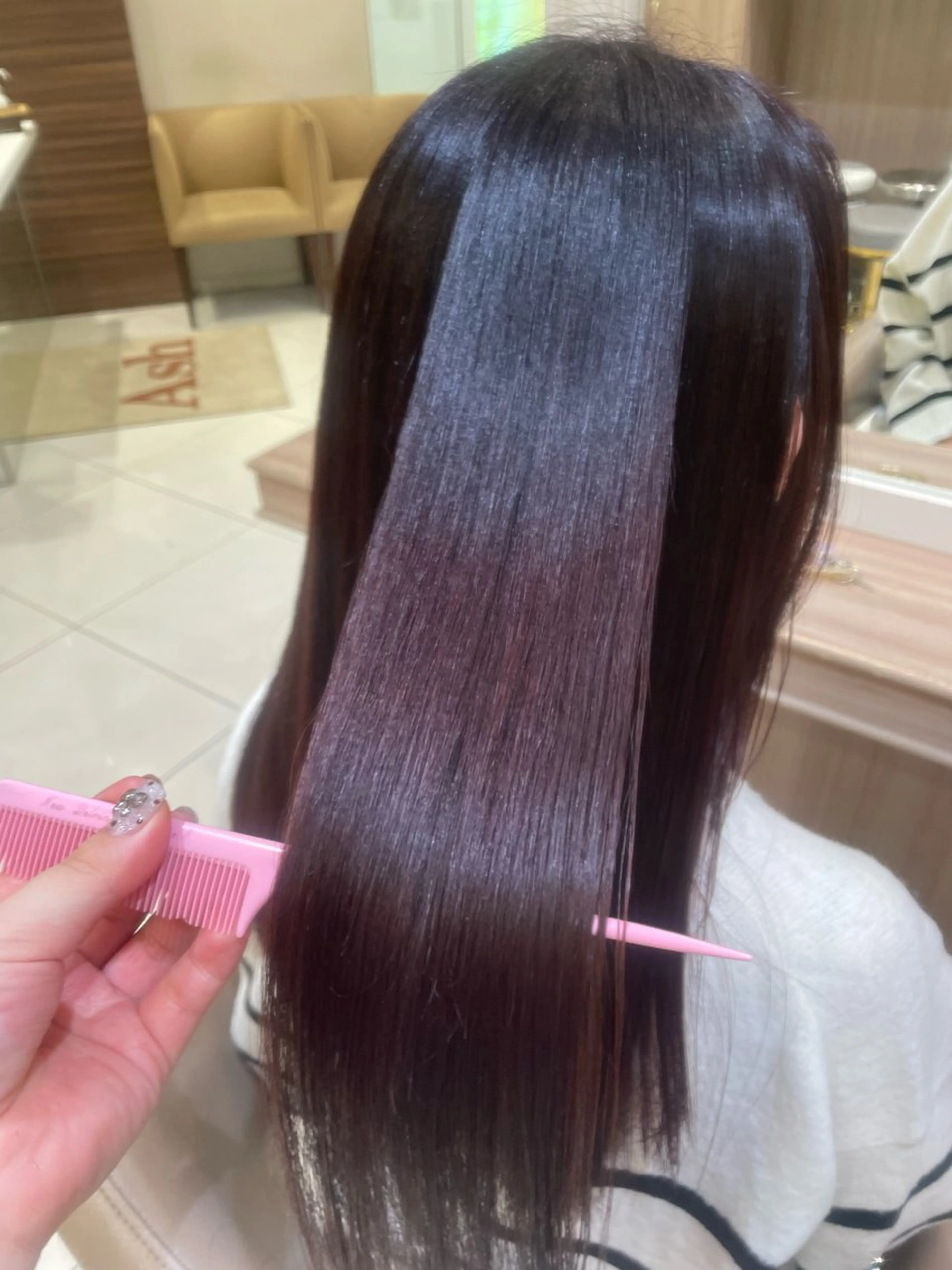 ロング カラー パーマ カット ヘアカラー 縮毛矯正 韓国ヘアメイク🎀/ 縮毛矯正✨山本媛香のヘアスタイル