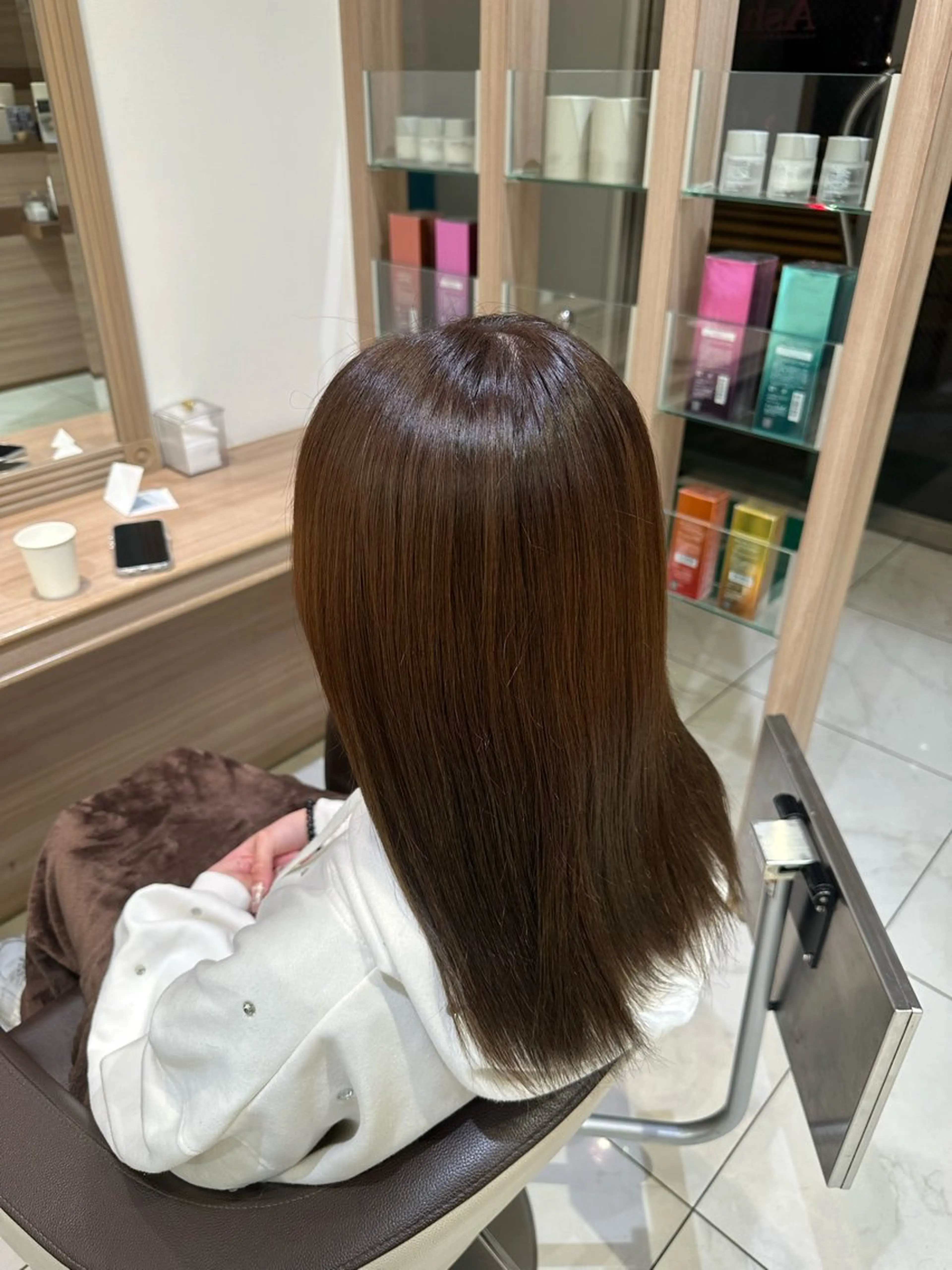 セミロング カラー ヘアカラー トリートメント 韓国レイヤー🇰🇷 Hiiro💜のヘアスタイル