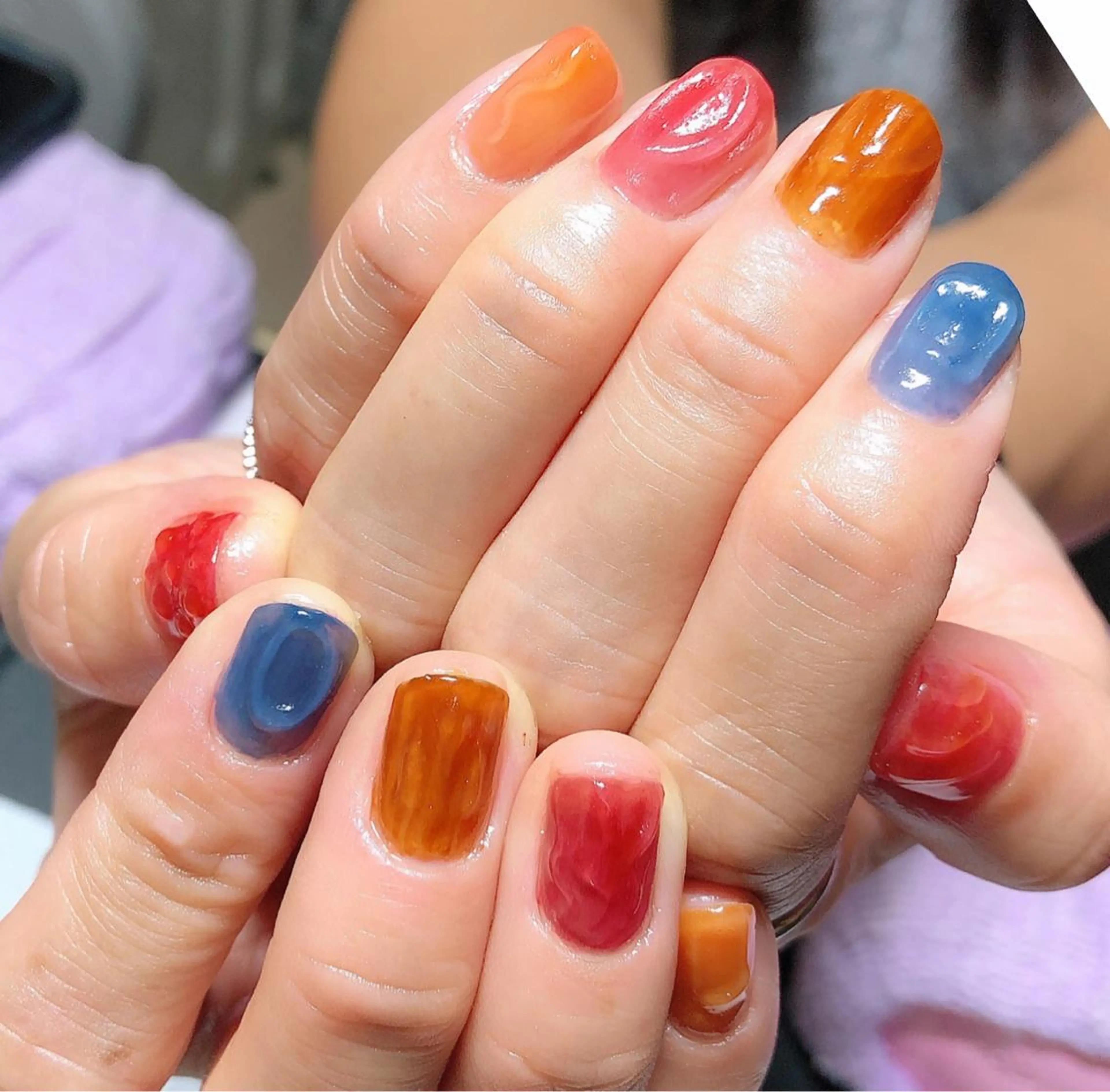 ネイル ブラウン ニュアンスネイル ハンドネイル ハンドケア u sのネイルデザイン