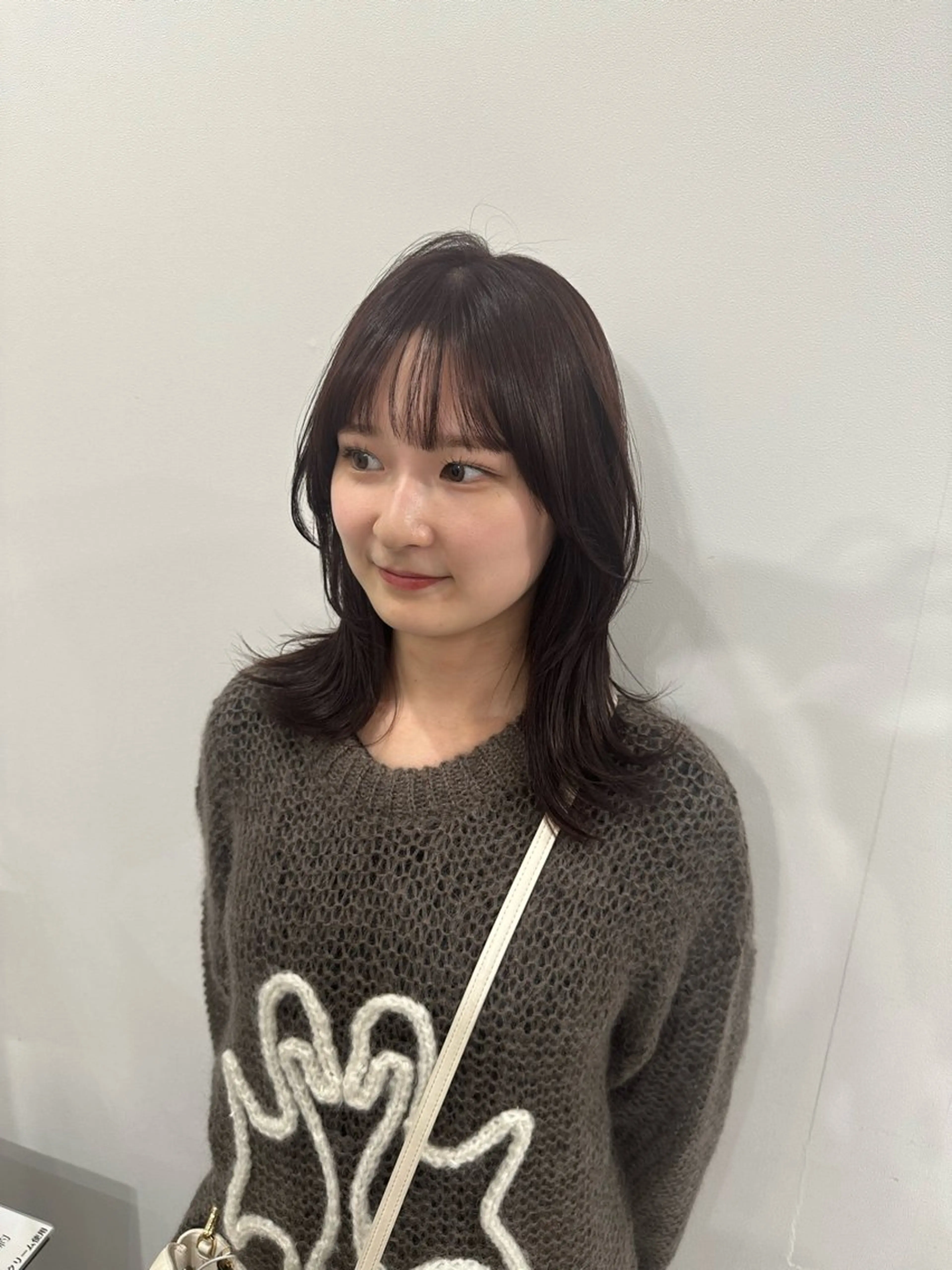 ミディアム ミディアムレイヤー ピンクブラウン レイヤーカット 岡崎/レイヤーカット ／縮毛矯正/美髪のヘアスタイル