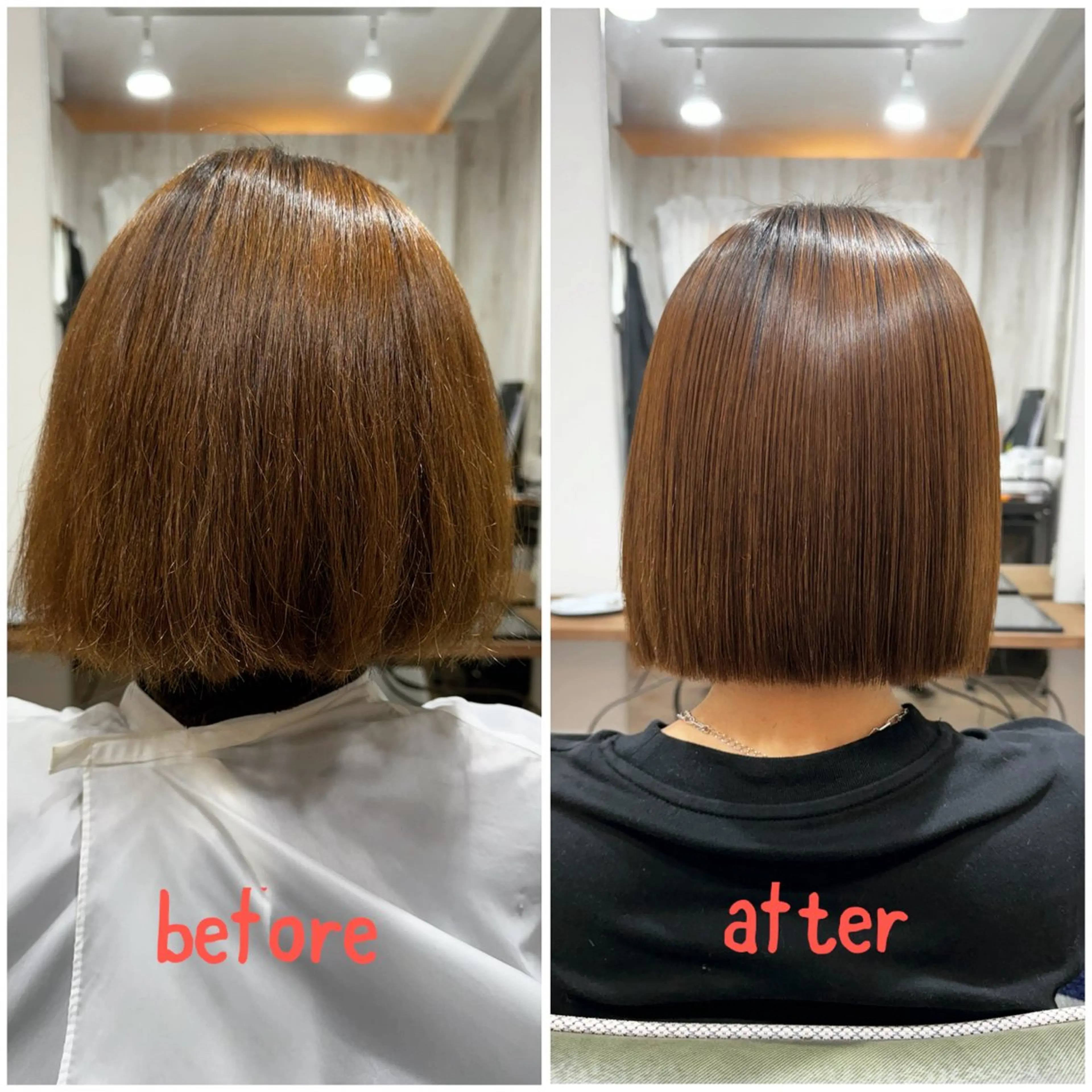 ショート ボブ 縮毛矯正 個室美容室 TOMO 美髪縮毛✨のヘアスタイル