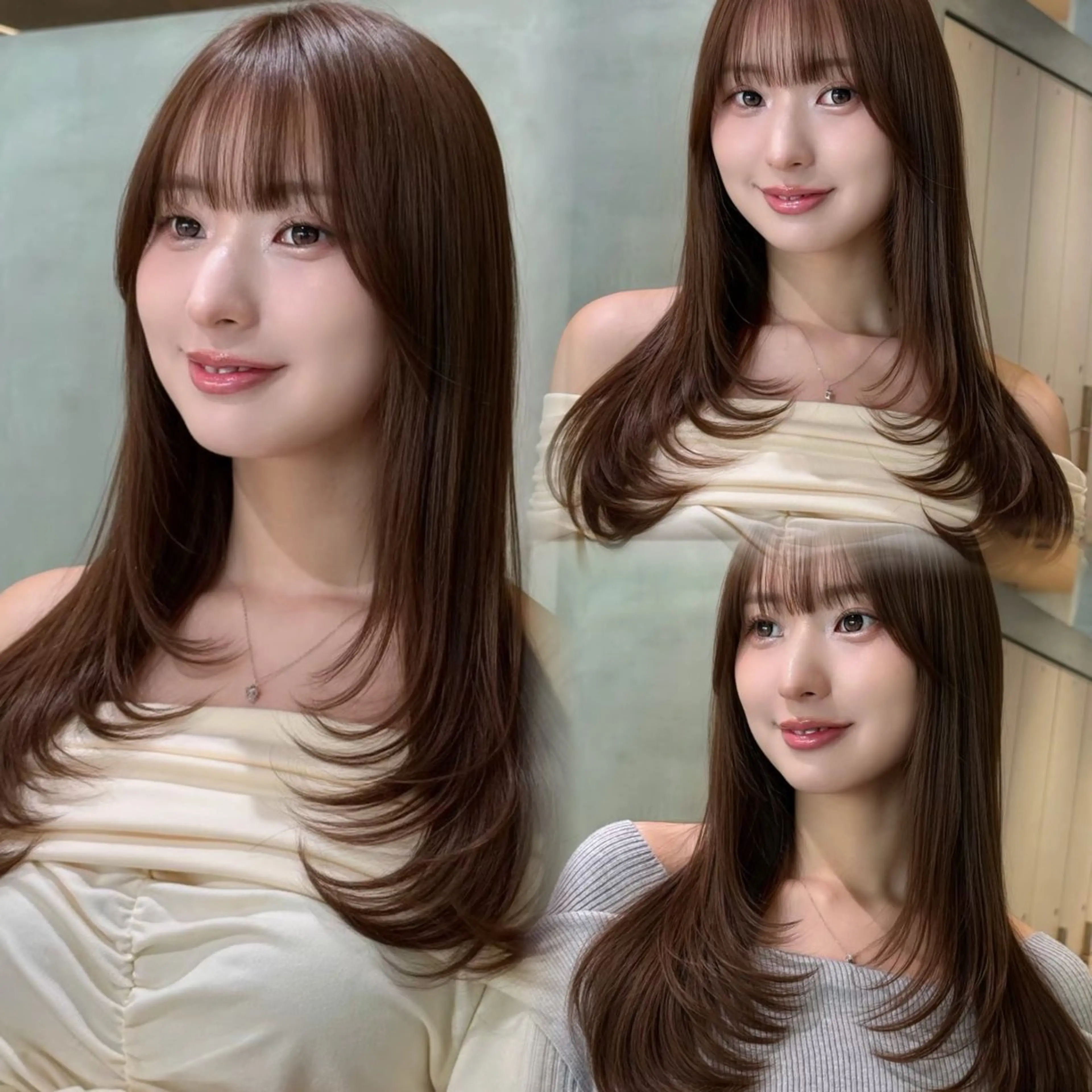 ロング ボブ/レイヤー/ 縮毛矯正/ 渡邊莉玖のヘアスタイル