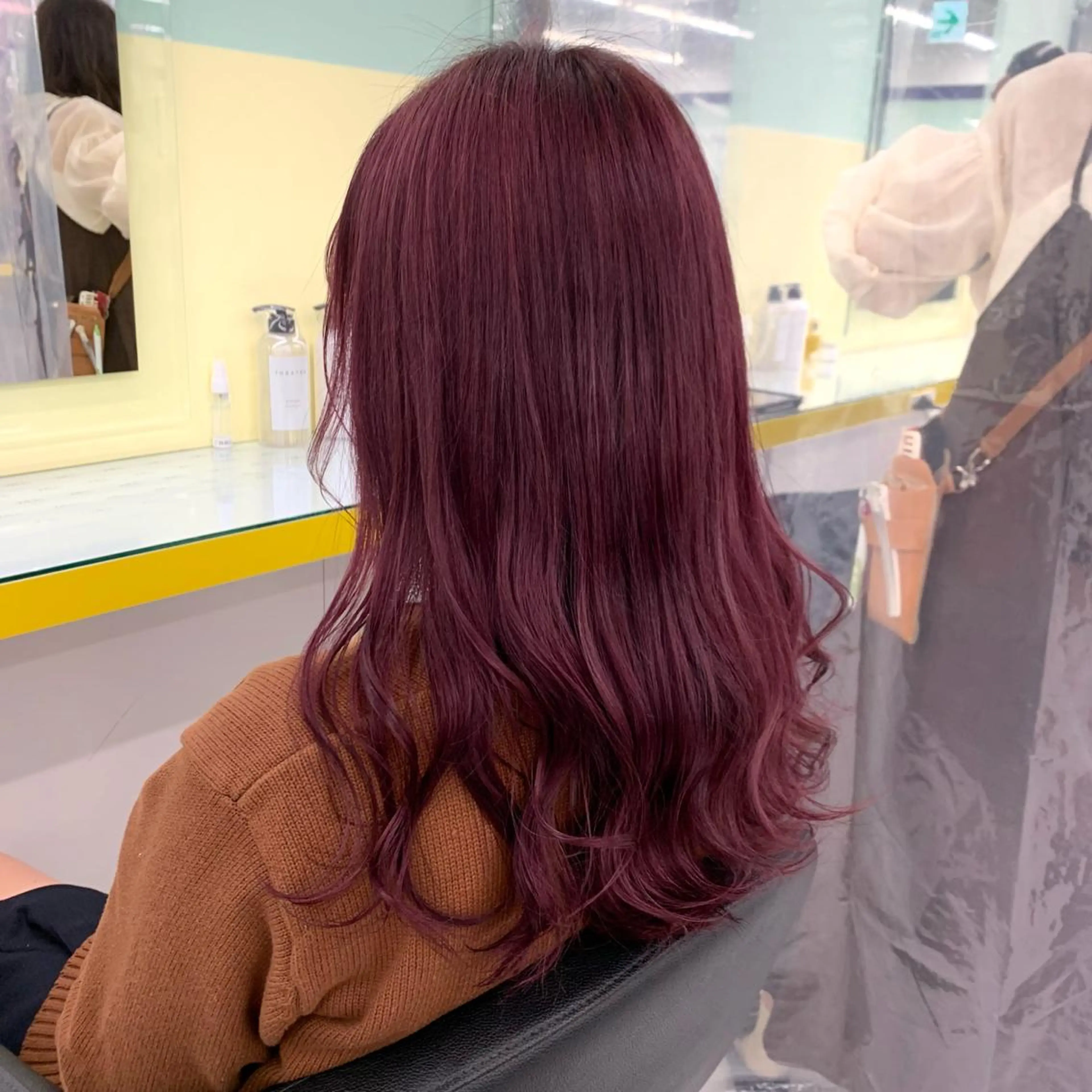 ロング カラー パーマ ヘアアレンジ メンズ キッズ ネイル マツエク・マツパ カシス ピンクカラー カラーマツエク ピンク 🦋haginoya miho🦋のマツエク・マツパデザイン
