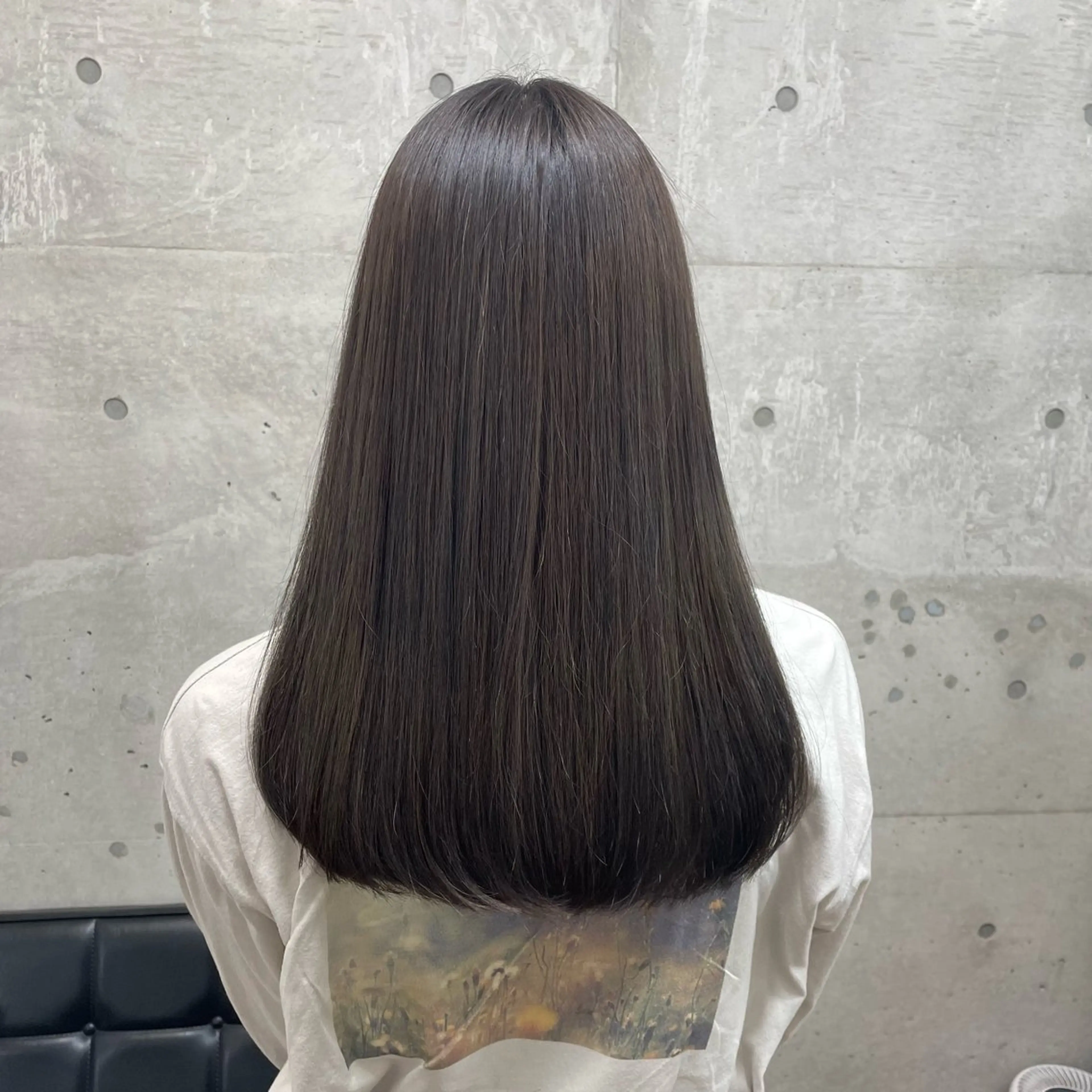 ロング シャドウパーマ 曲がる縮毛矯正のヘアスタイル