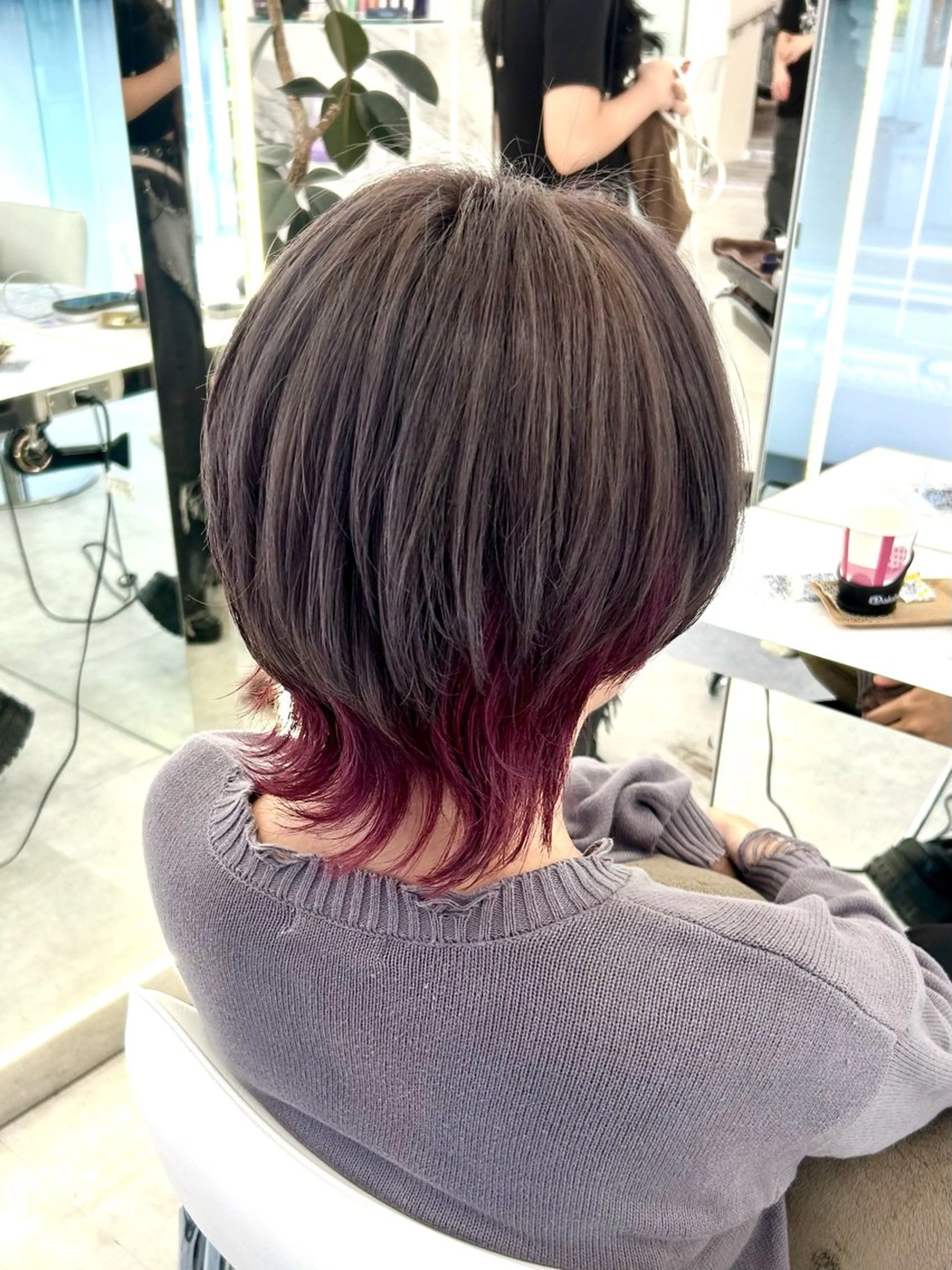 ミディアム カラー ヘアカラー ヘッドスパ はるか/透明感暗髪 /ヘアアレンジ🤍のヘアスタイル