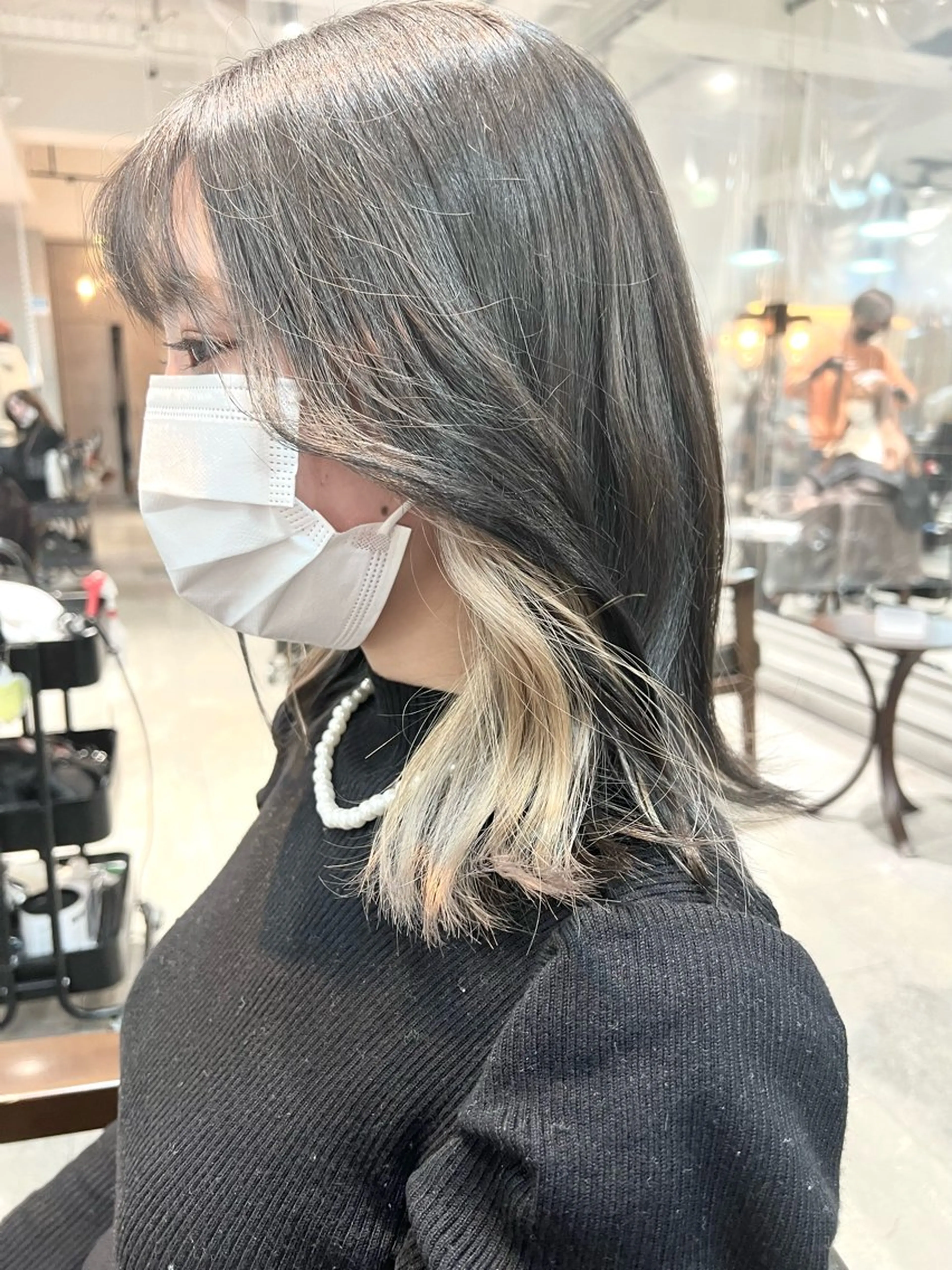 ミディアム カラー ヘアアレンジ ヘアカラー トリートメント ヘッドスパ ヘアセット 🌈インナーカラー ‘ショウマ’🌈のヘアスタイル