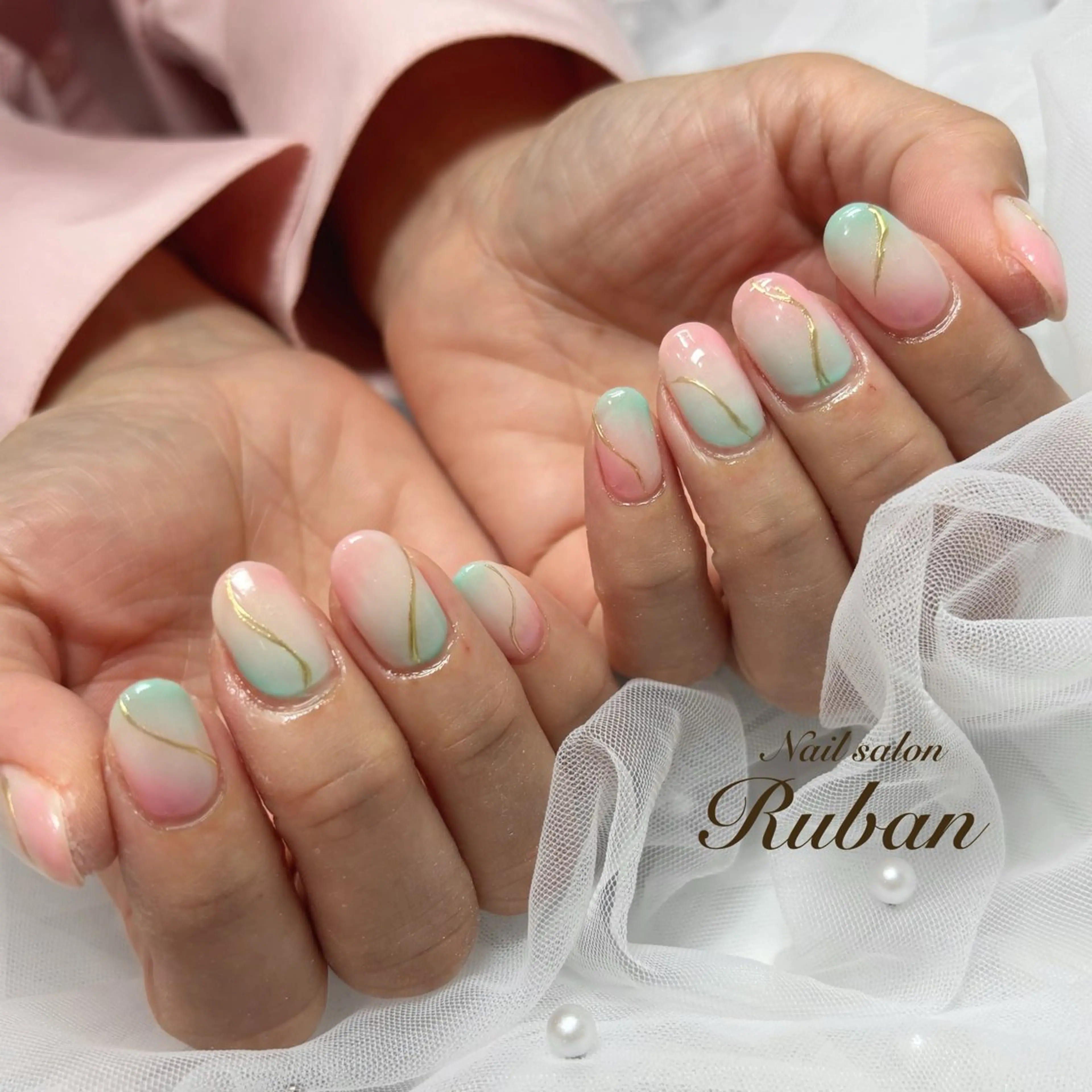 ネイル アートネイル グラデーション 春ネイル Nail salon Rubanのネイルデザイン