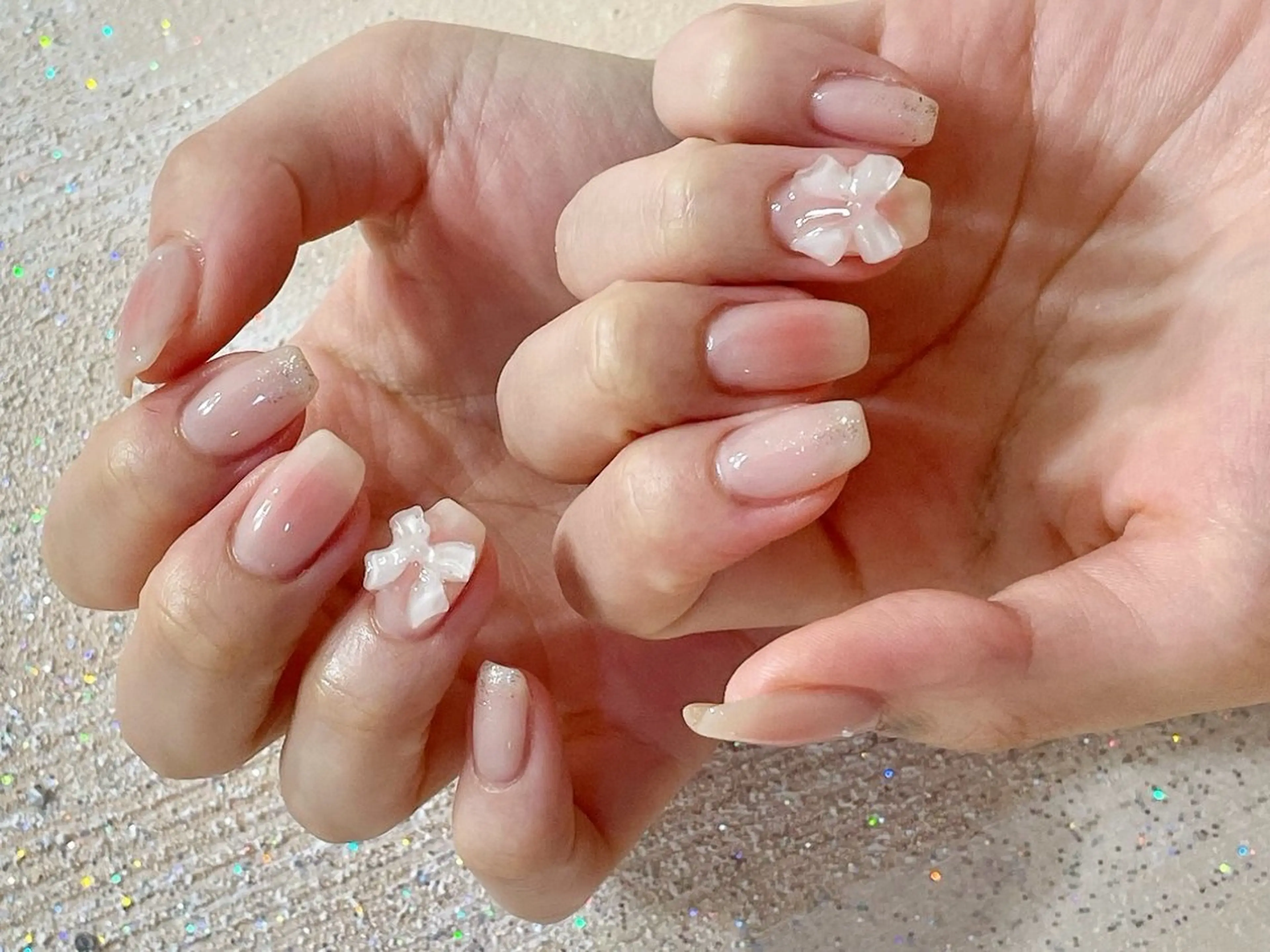 ネイル オーロラネイル フットネイル フレンチネイル ジェルネイル マグネットネイル kiki nail たまプラーザのネイルデザイン