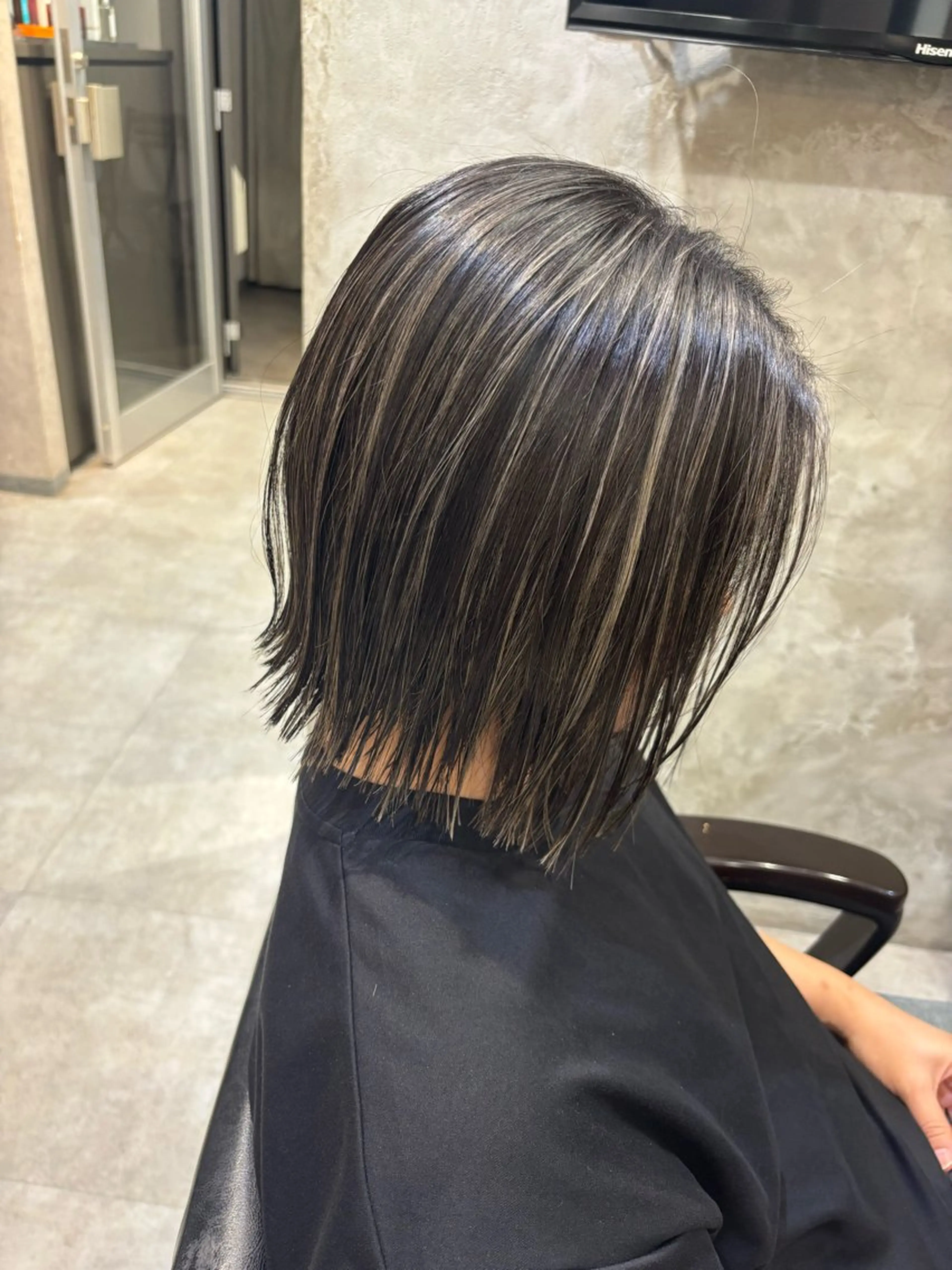 ショート カラー ハイライトカラー ボブ ハイライト ヘアカラー 松井那津子 /ハイライトブリーチのヘアスタイル