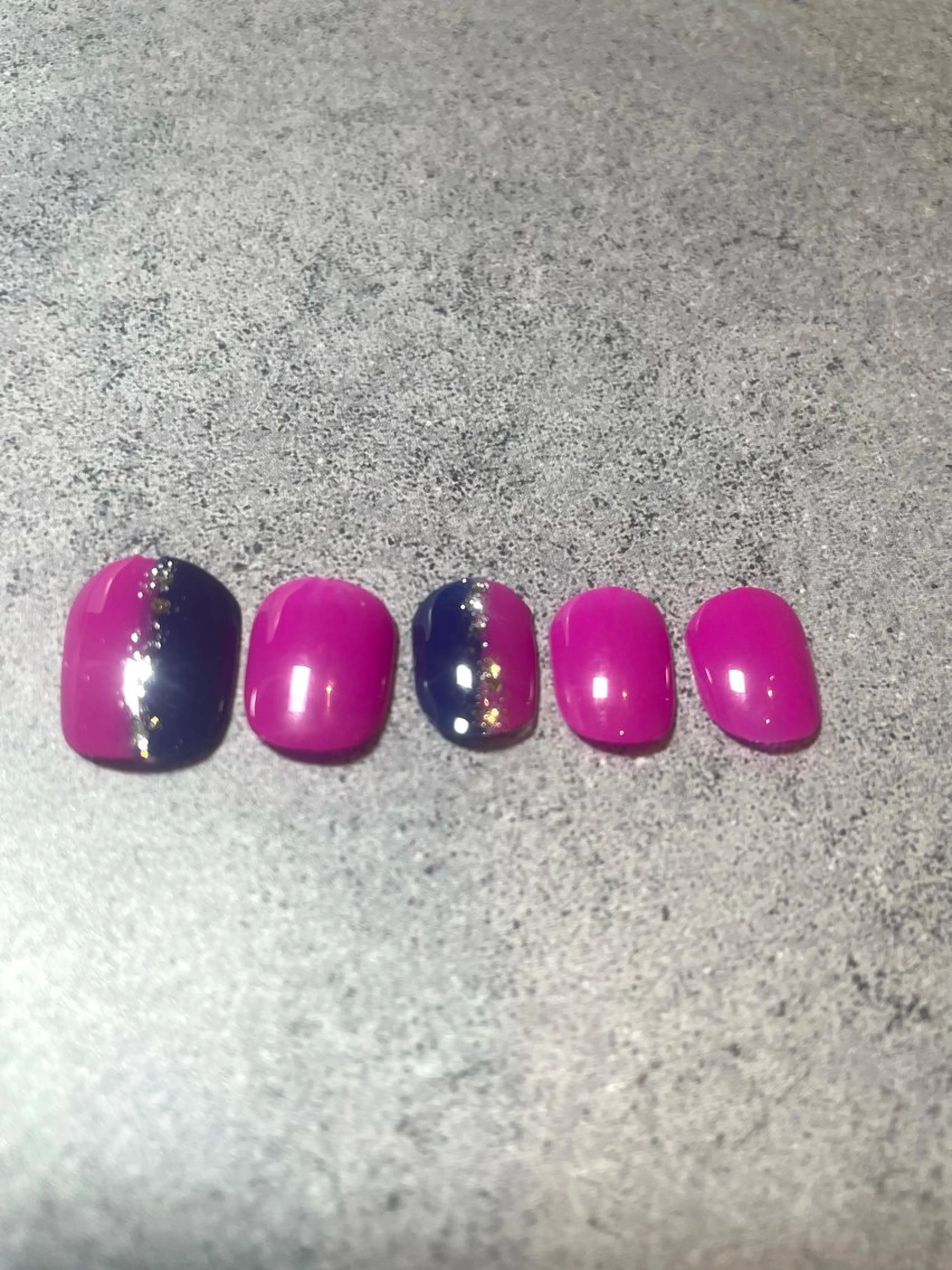 ネイル ブルー フットネイル ピンク フットネイル 吉川 由喜枝のネイルデザイン