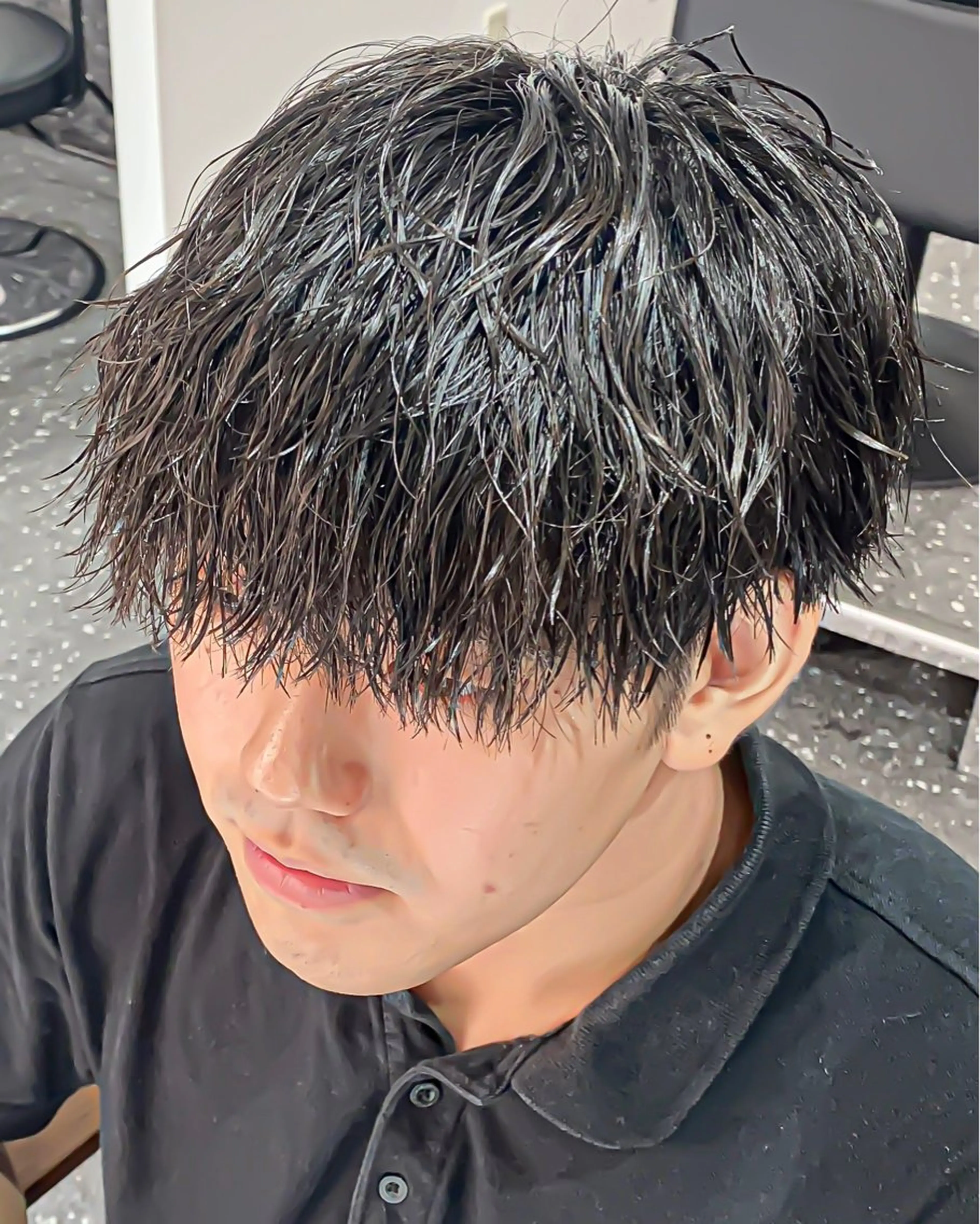 ショート メンズ パーマ/ダブルカラー ブリーチ⭐️海斗のヘアスタイル