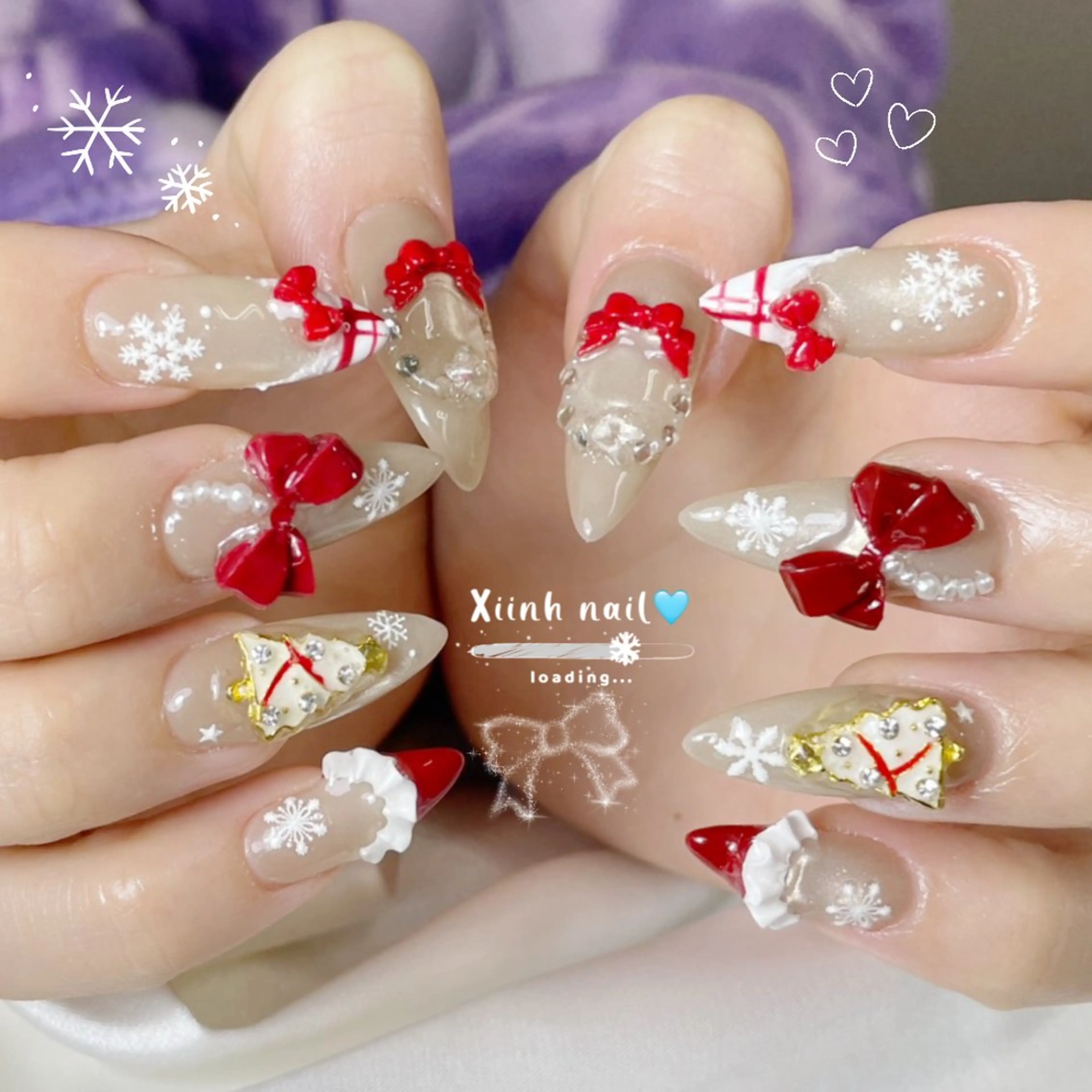 ネイル ブラウン チークネイル 桜ネイル 長さ出し フットネイル ハンドネイル XIINH NAIL SALONのネイルデザイン