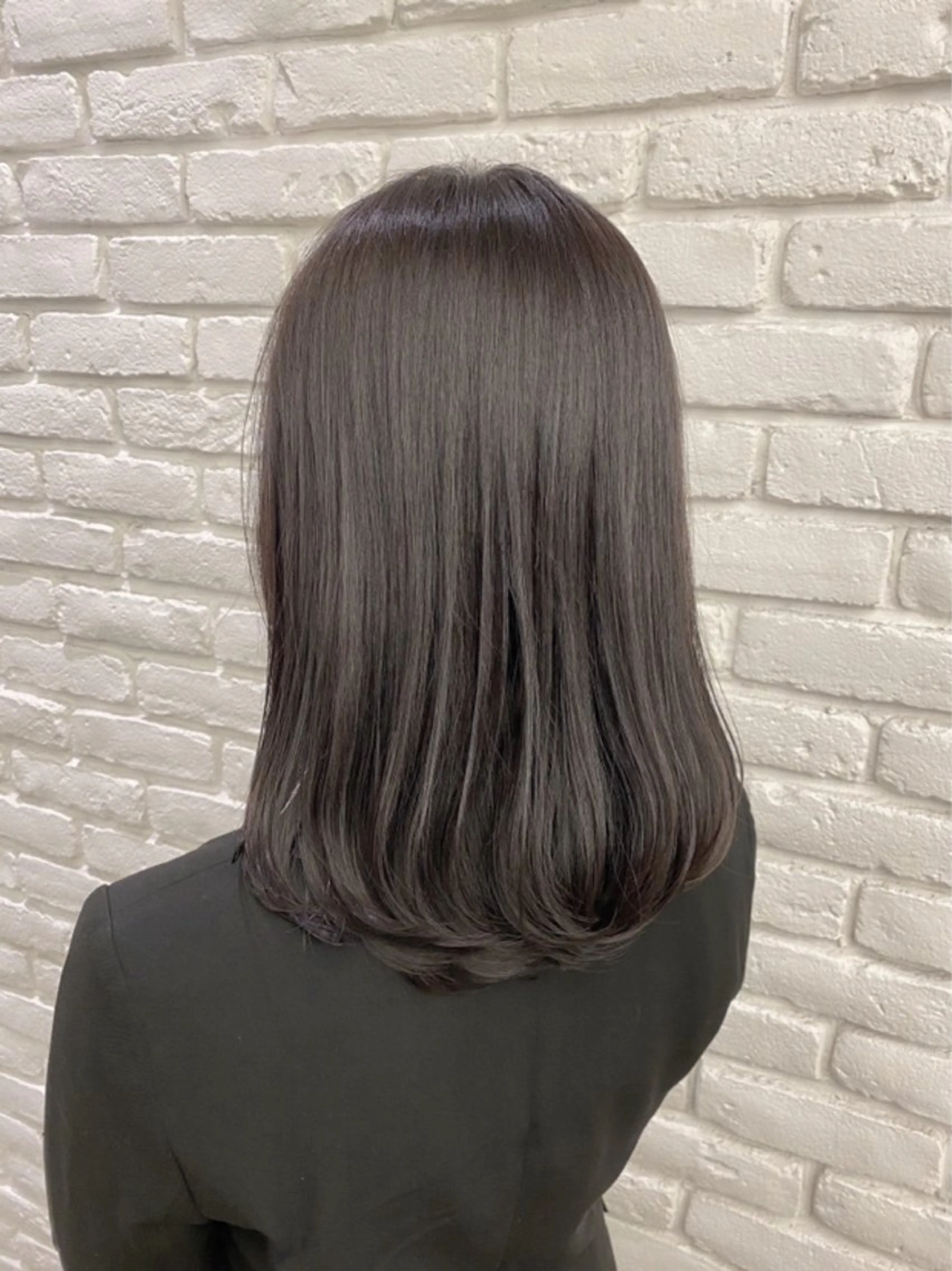 ミディアム カラー ブリーチ ブラウンカラー ショコラブラウン ダブルカラー ブリーチなしカラー カット ヘアカラー 透明感カラー🌿 グレージュ🐺陽介のヘアスタイル