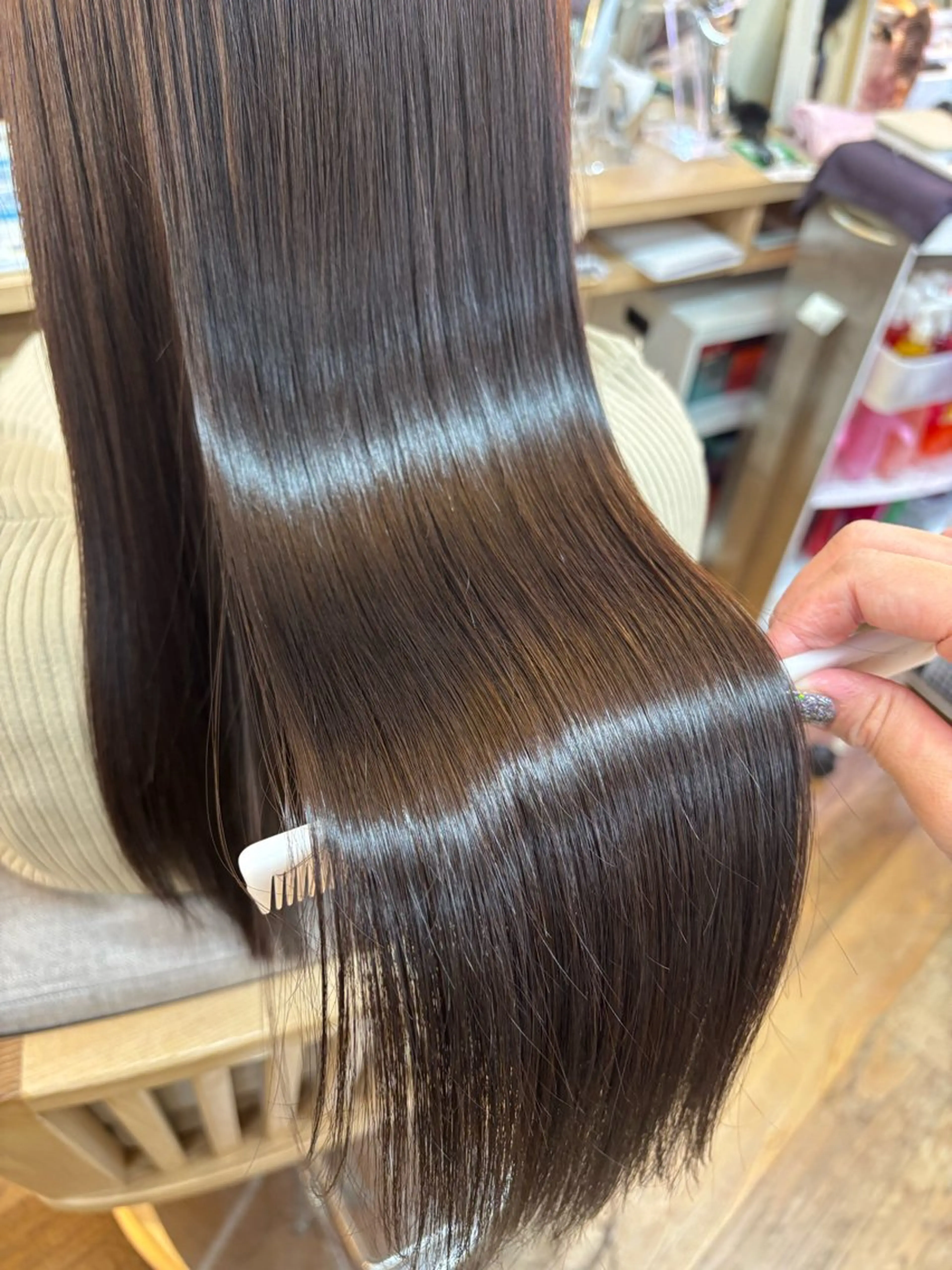 ロング 髪質改善 縮毛矯正 韓国ヘア sasugaのヘアスタイル