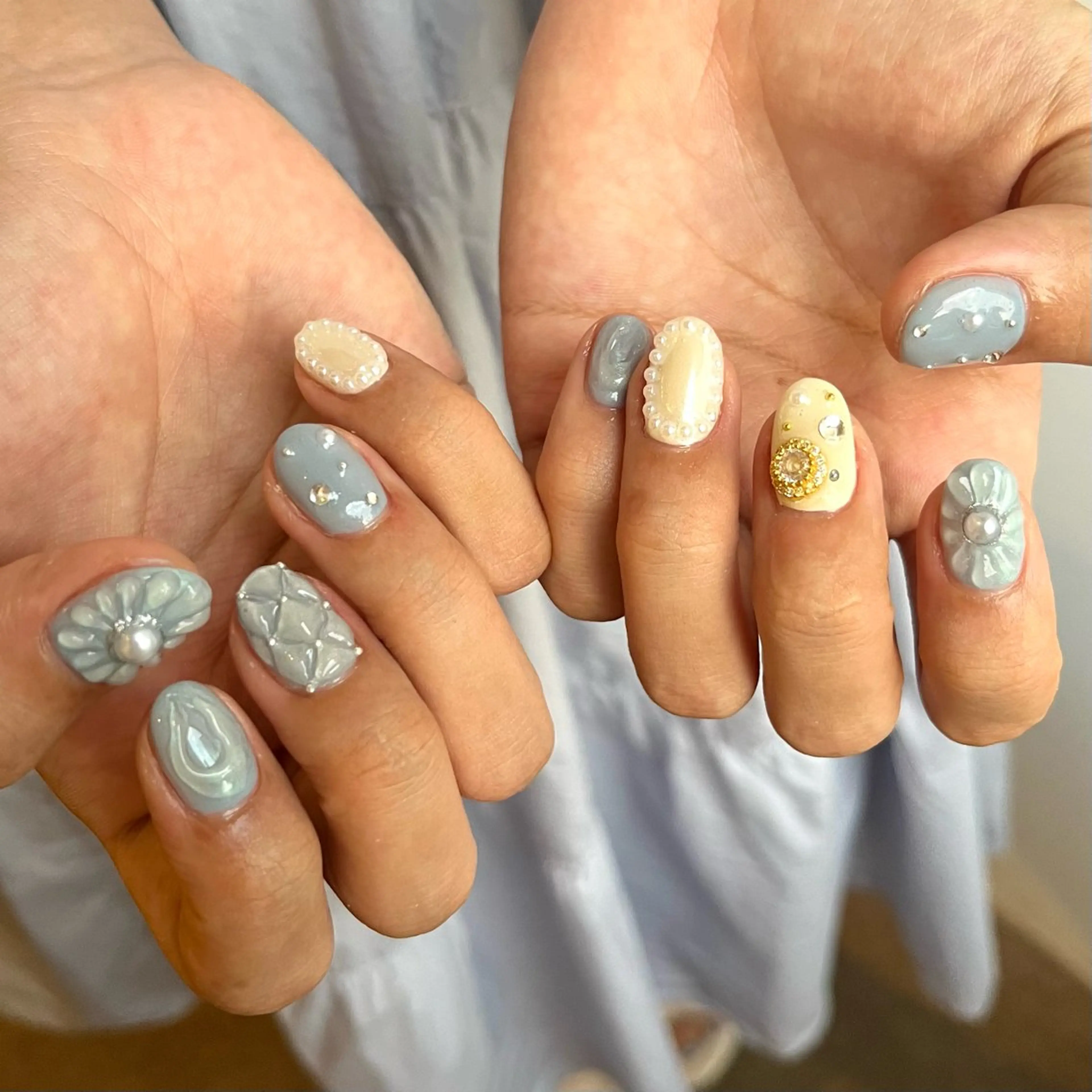 ネイル アートネイル ブルー Nail Usa Mimi ASAKOのネイルデザイン