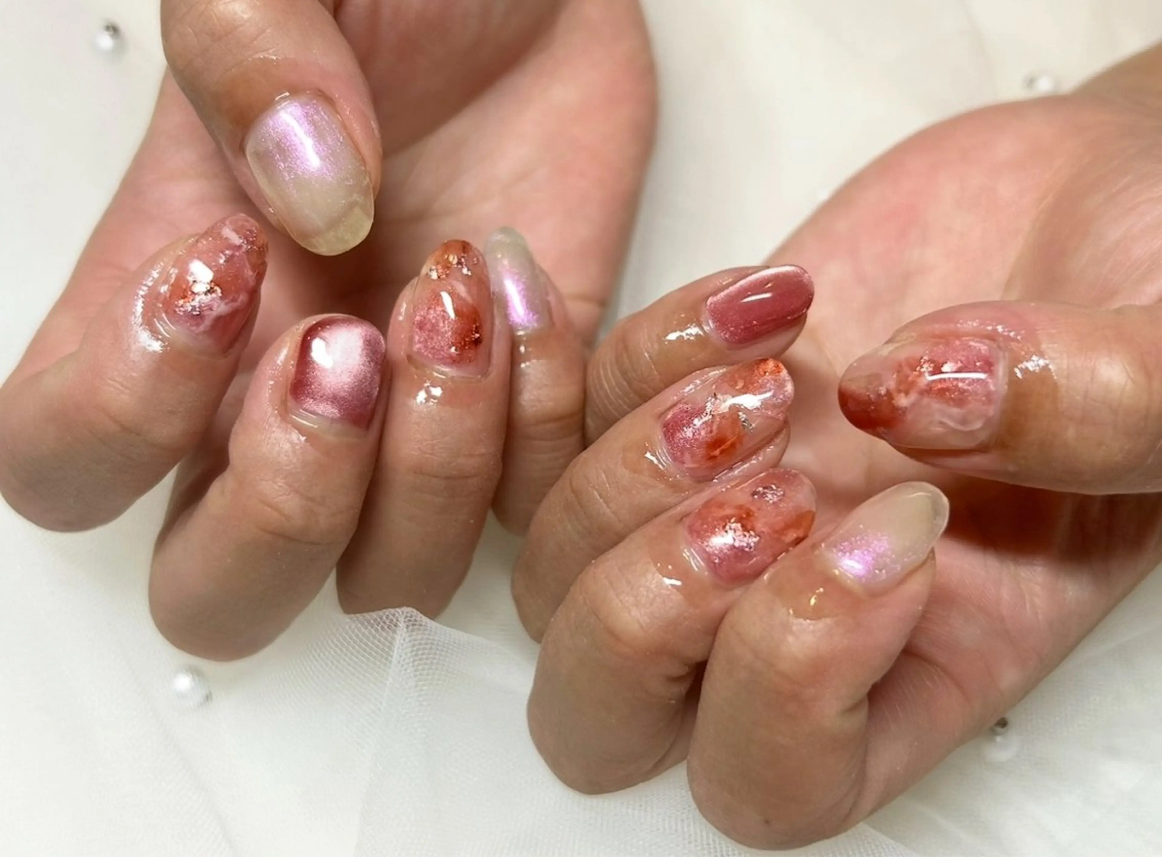 ネイル キラキラネイル マグネットネイル 持ち込み ニュアンスネイル オフィスネイル ハンドネイル 頑張る女性の味方✴︎ M.i　nail ♡のネイルデザイン