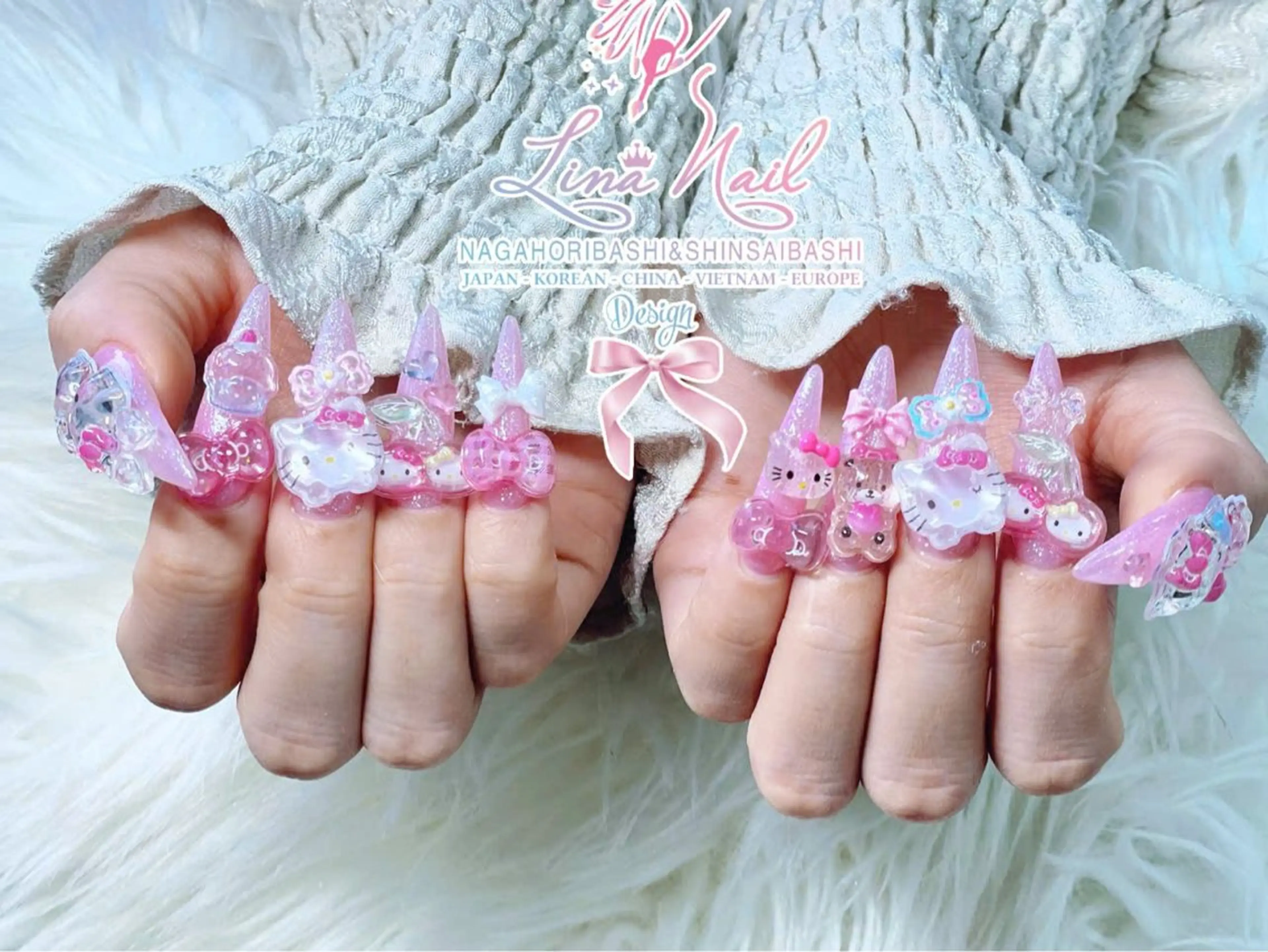 ネイル チークネイル 桜ネイル フラッシュネイル フットネイル ジェルネイル ハンドネイル リナネイル アメ村心斎橋店のネイルデザイン