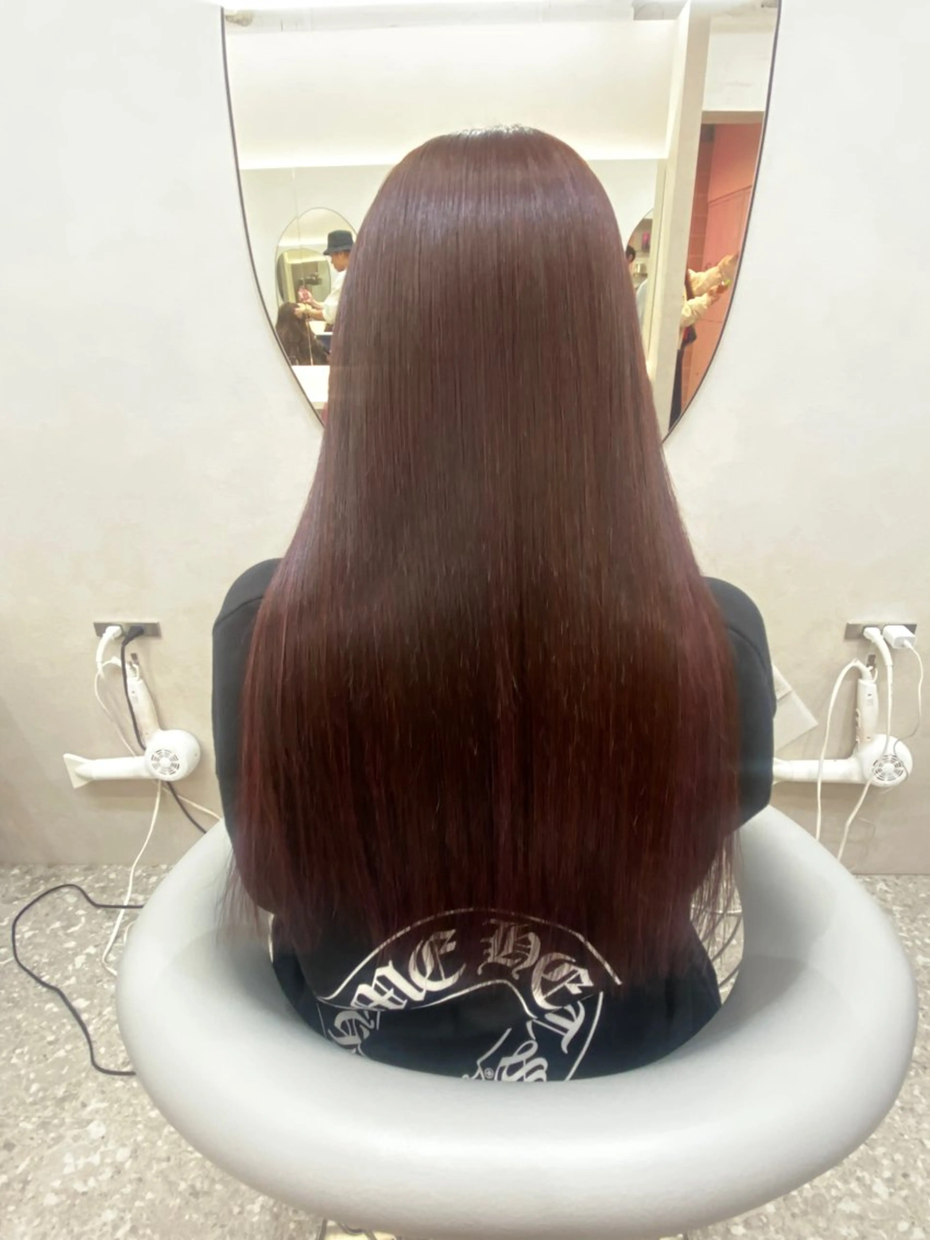 ロング カラー シールエクステ ブラウンカラー ピンクカラー ピンクブラウン エクステ ヘアカラー トリートメント 新宿/韓国ヘア 中明度カラー/かやのヘアスタイル