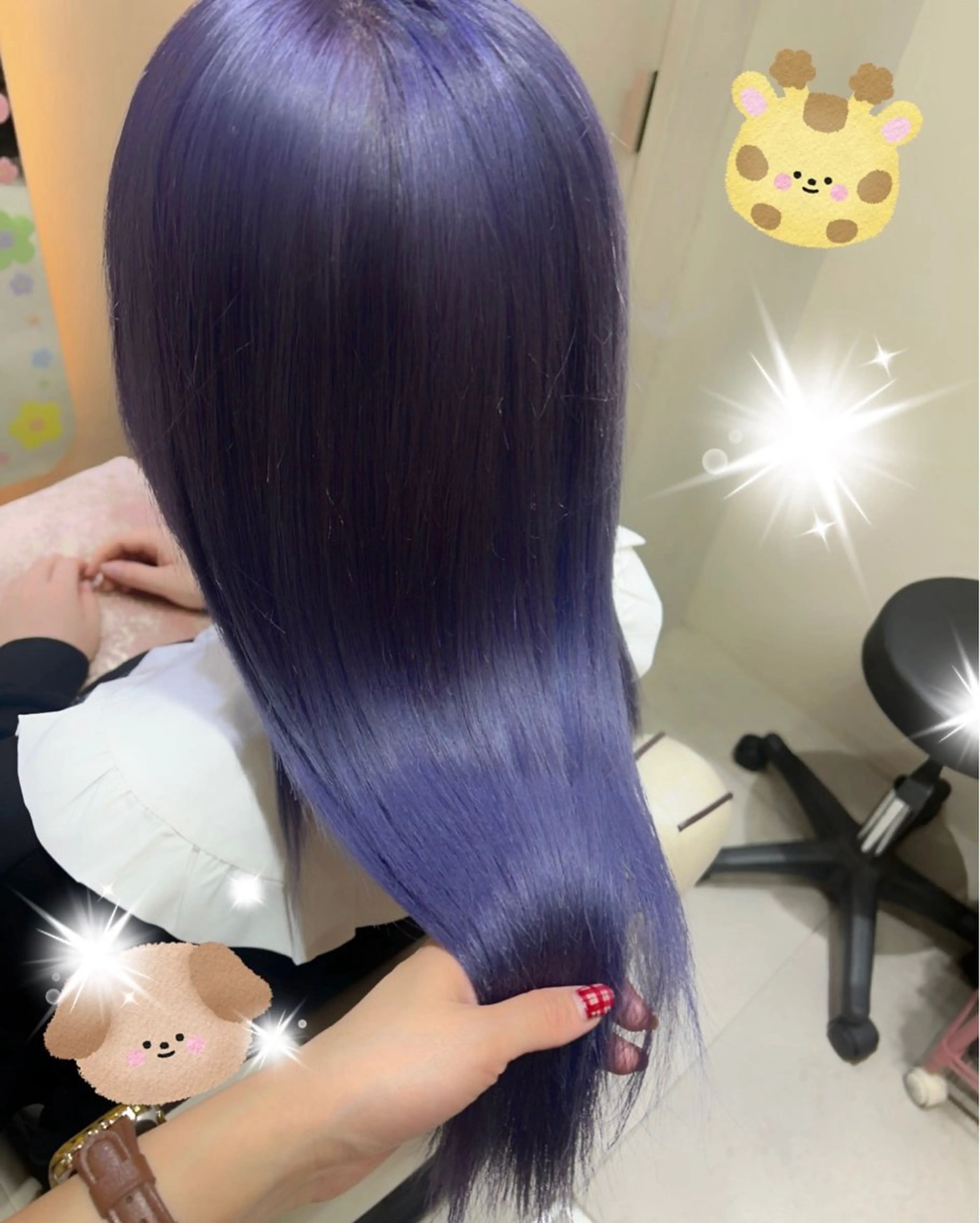 セミロング カラー ブリーチ ブルーカラー ラベンダーカラー ヘアカラー トリートメント 新宿駅近♡個室 ♡関口三都季🌜のヘアスタイル