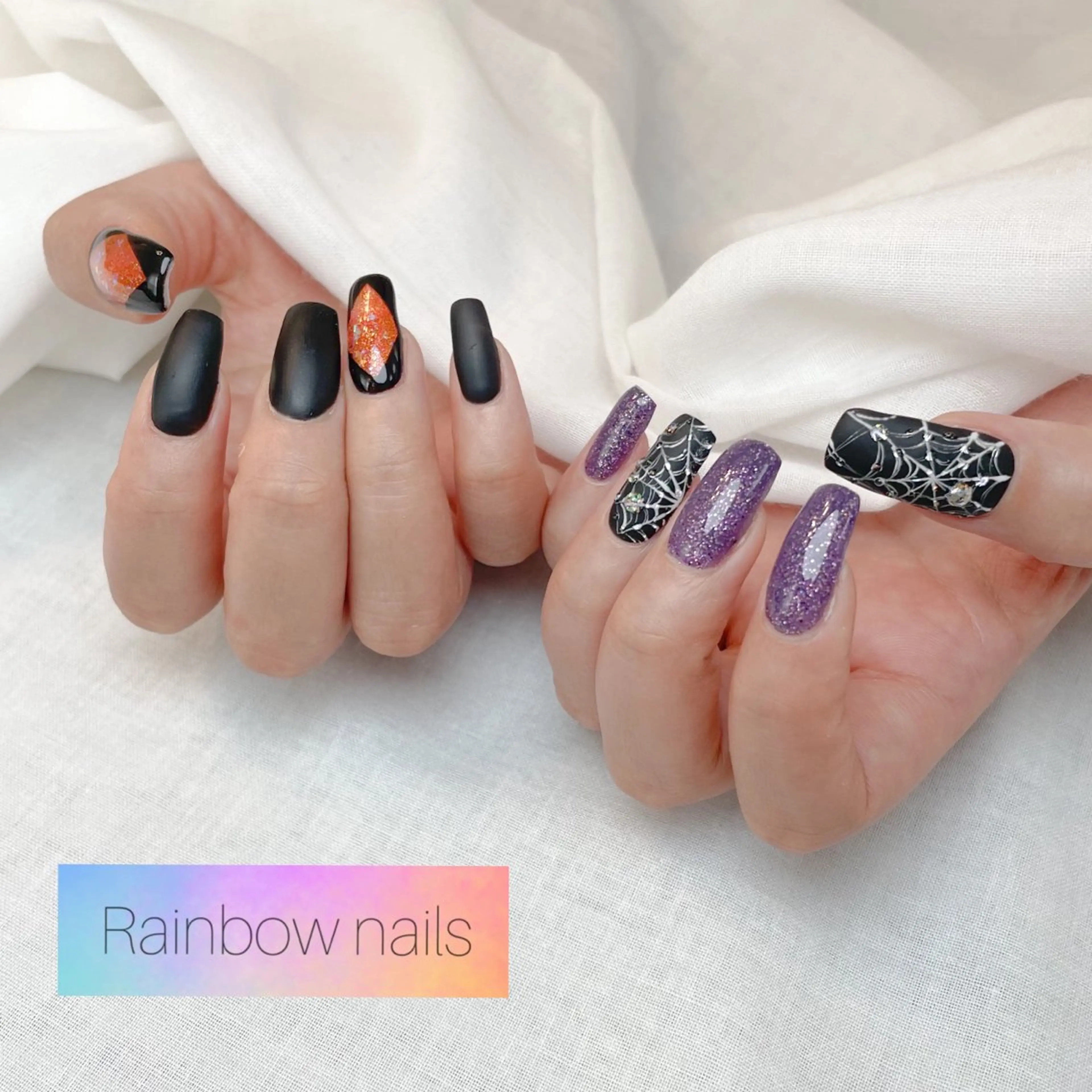ネイル Rainbow nailsくろちゃんのネイルデザイン