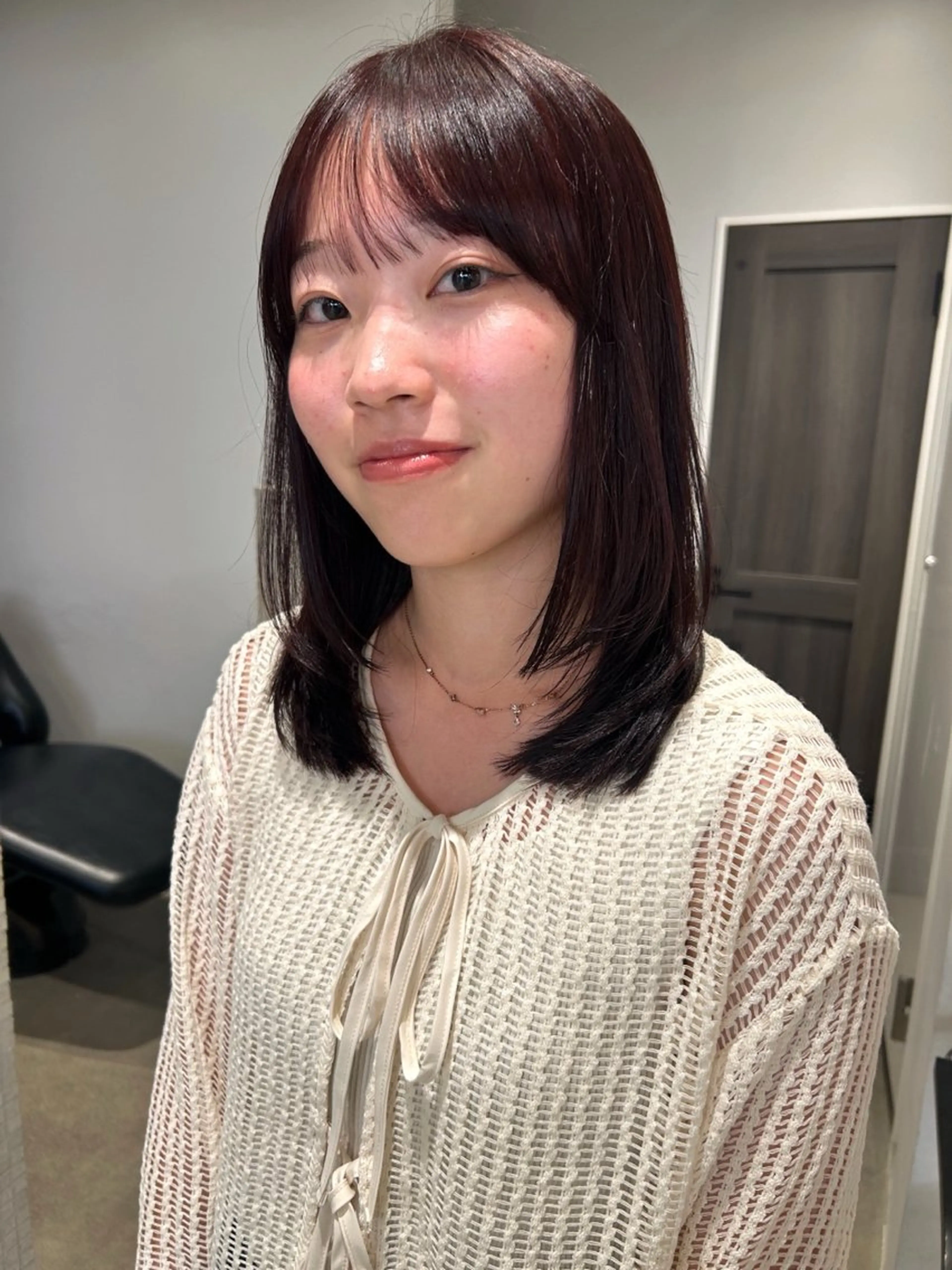 ミディアム カラー ミディアムレイヤー レイヤーカット 無料カットモデル募集 / 涼 乃のヘアスタイル