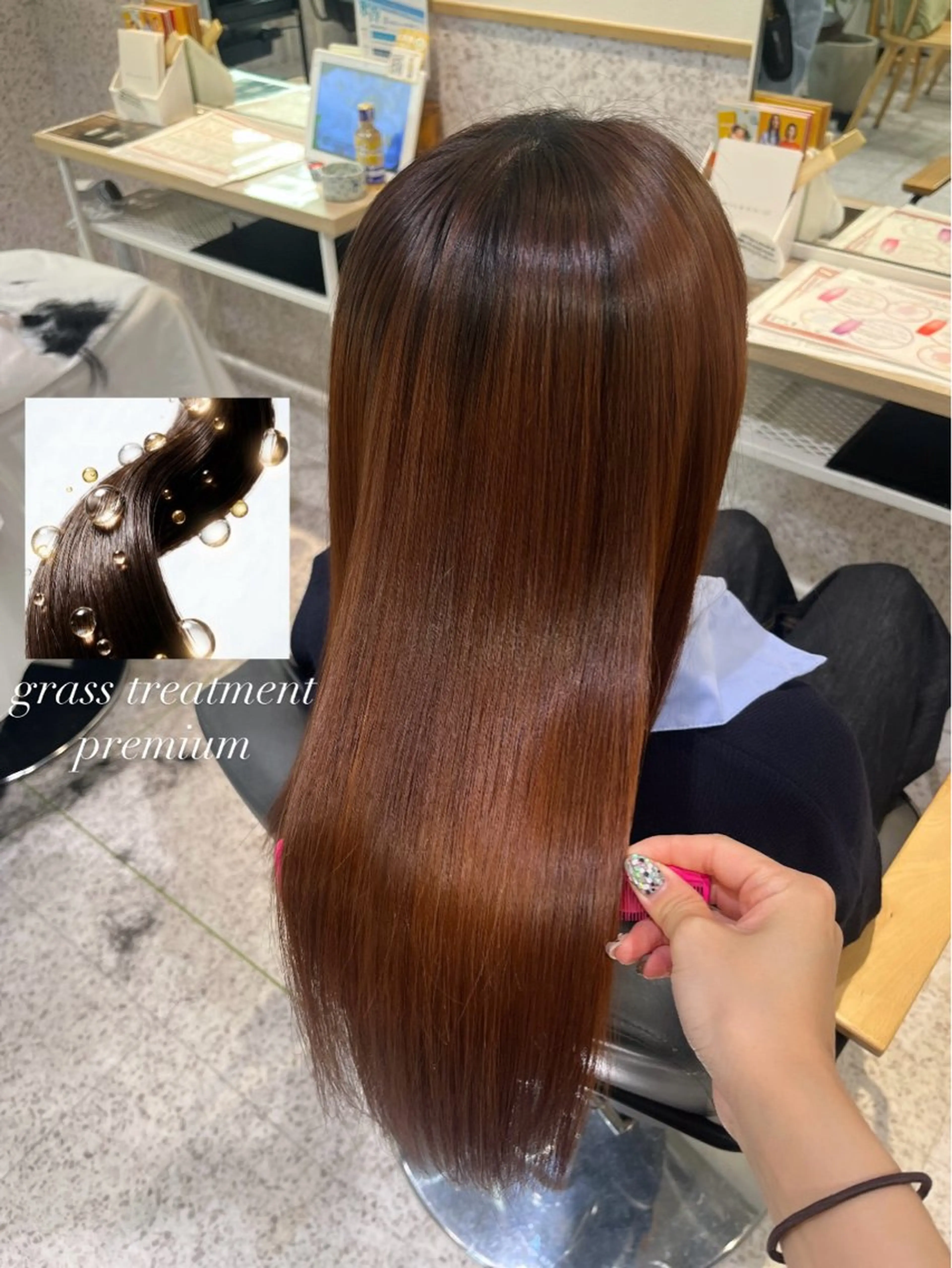 ロング 髪質改善 ロング トリートメント 髪質改善&艶カラー/ ほんだあみ (♡)のヘアスタイル