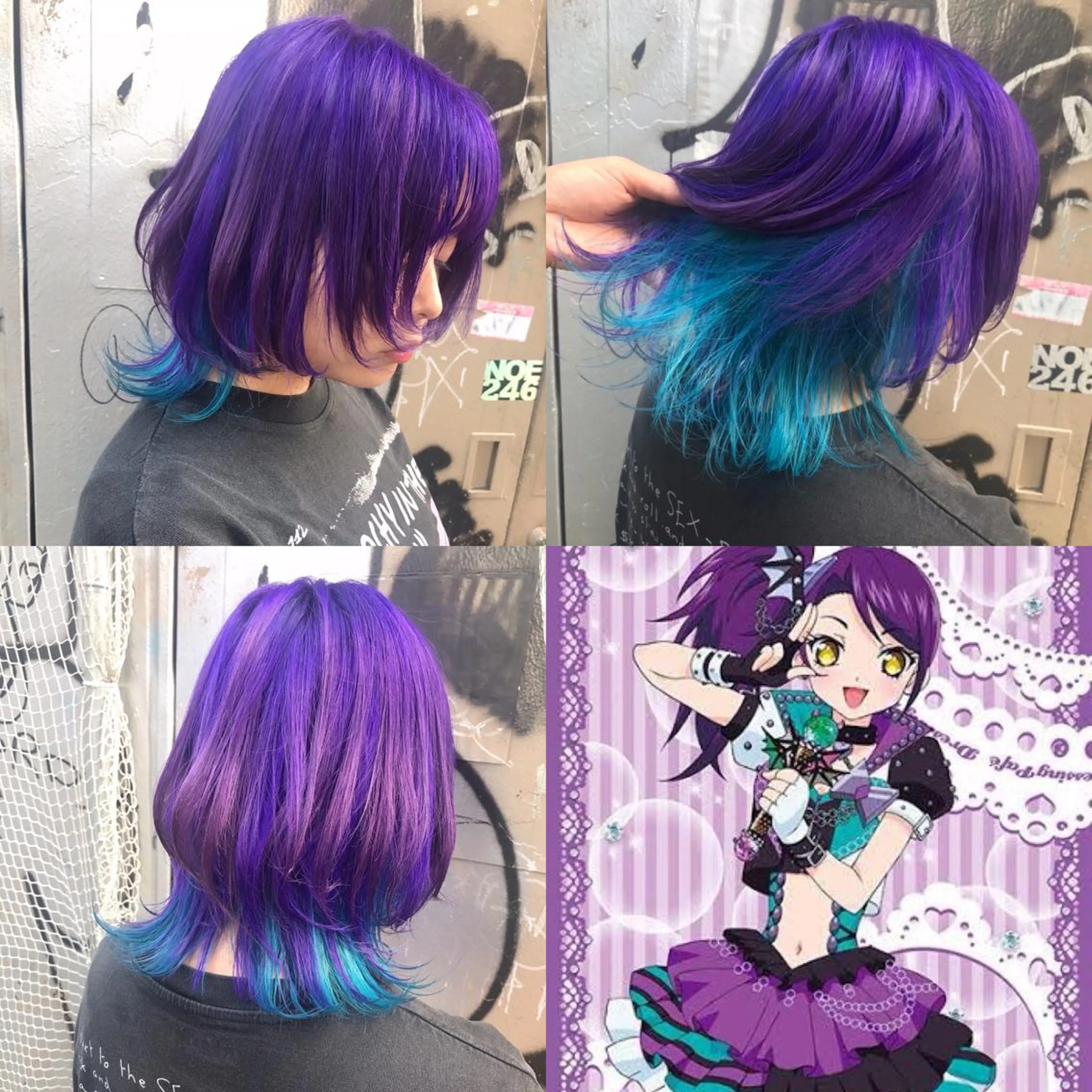 ミディアム カラー ホワイト&レイヤーカ ットエクステ長畠俊輔のヘアスタイル