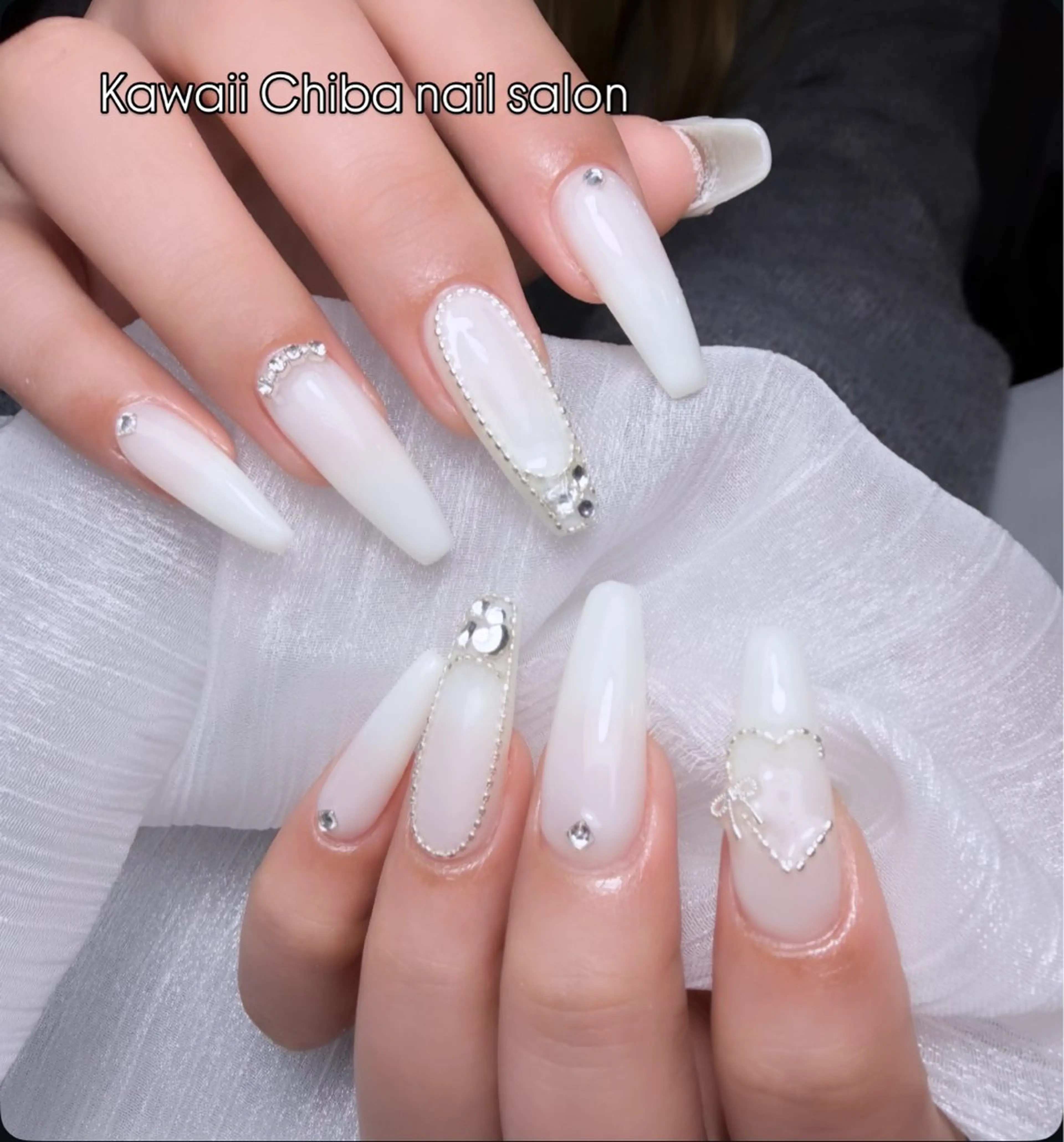 ネイル チークネイル 桜ネイル 長さ出し フラワーネイル フレンチネイル ハンドネイル ハンドケア Kawaii Chiba nailのネイルデザイン