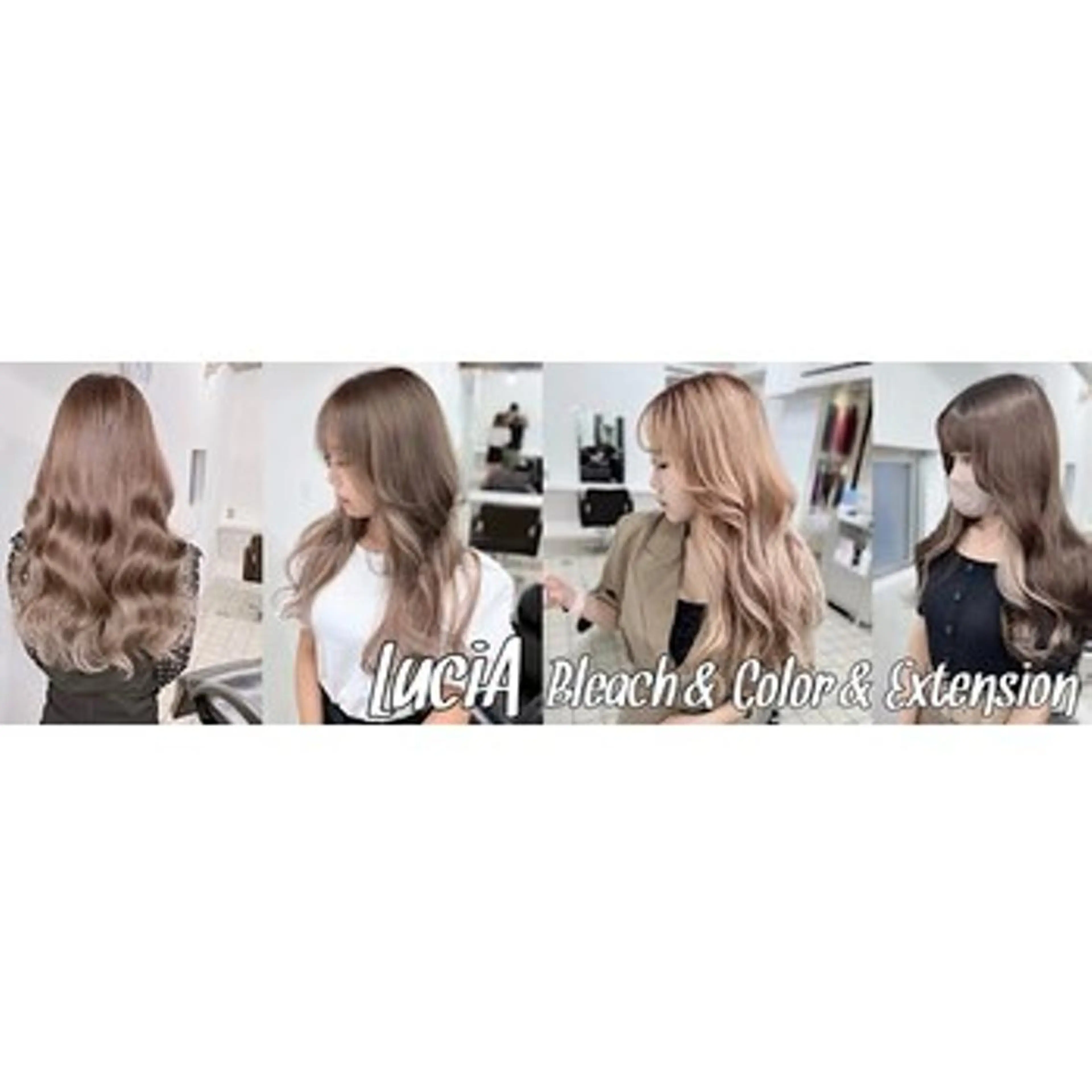 カラー ヘアアレンジ ロング シールエクステ アディクシーカラー バレイヤージュ ブリーチ ケアブリーチ MISAKIエクステ ブリーチ\5900のヘアスタイル