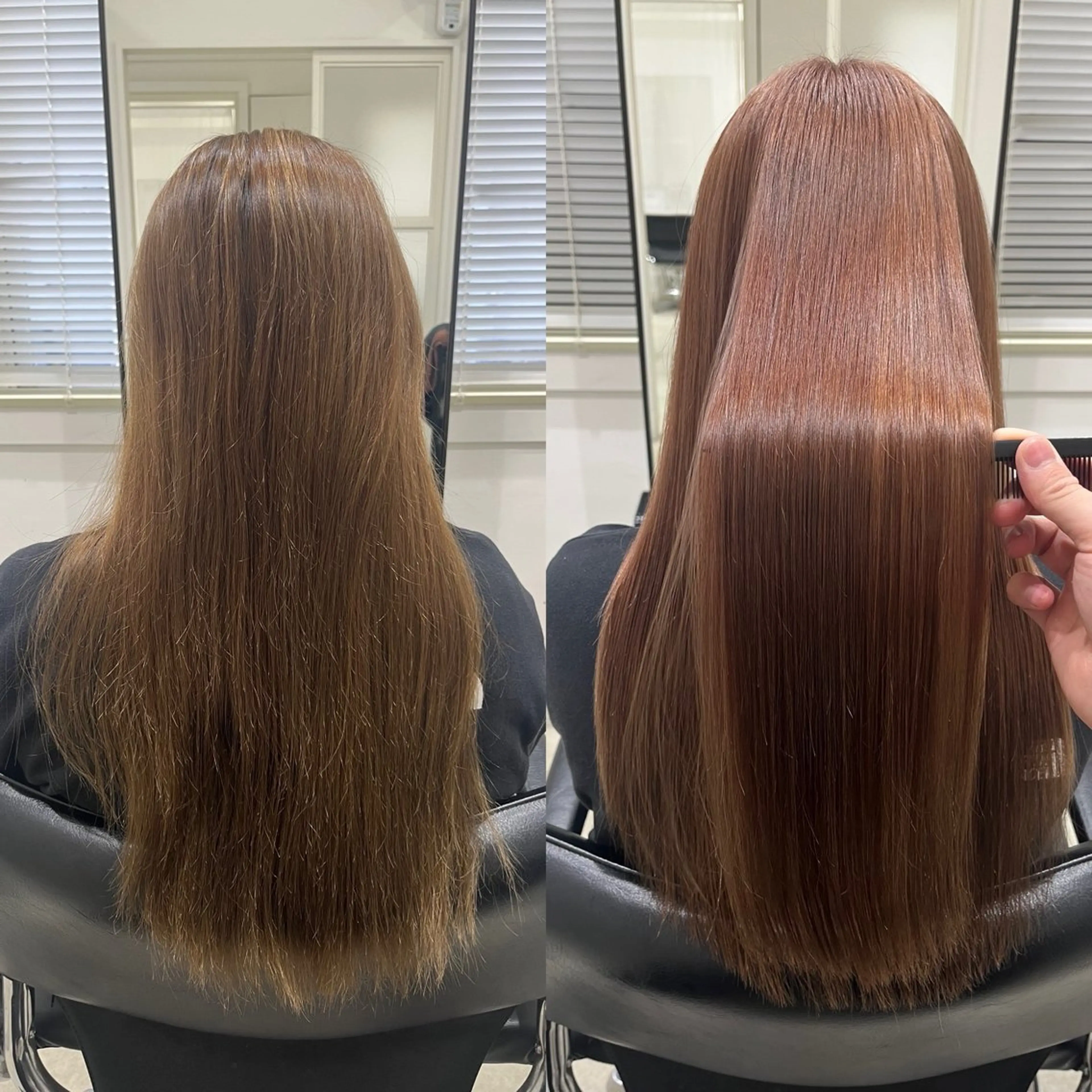 ロング 全席個室美容室 レイヤー/縮毛矯正のヘアスタイル