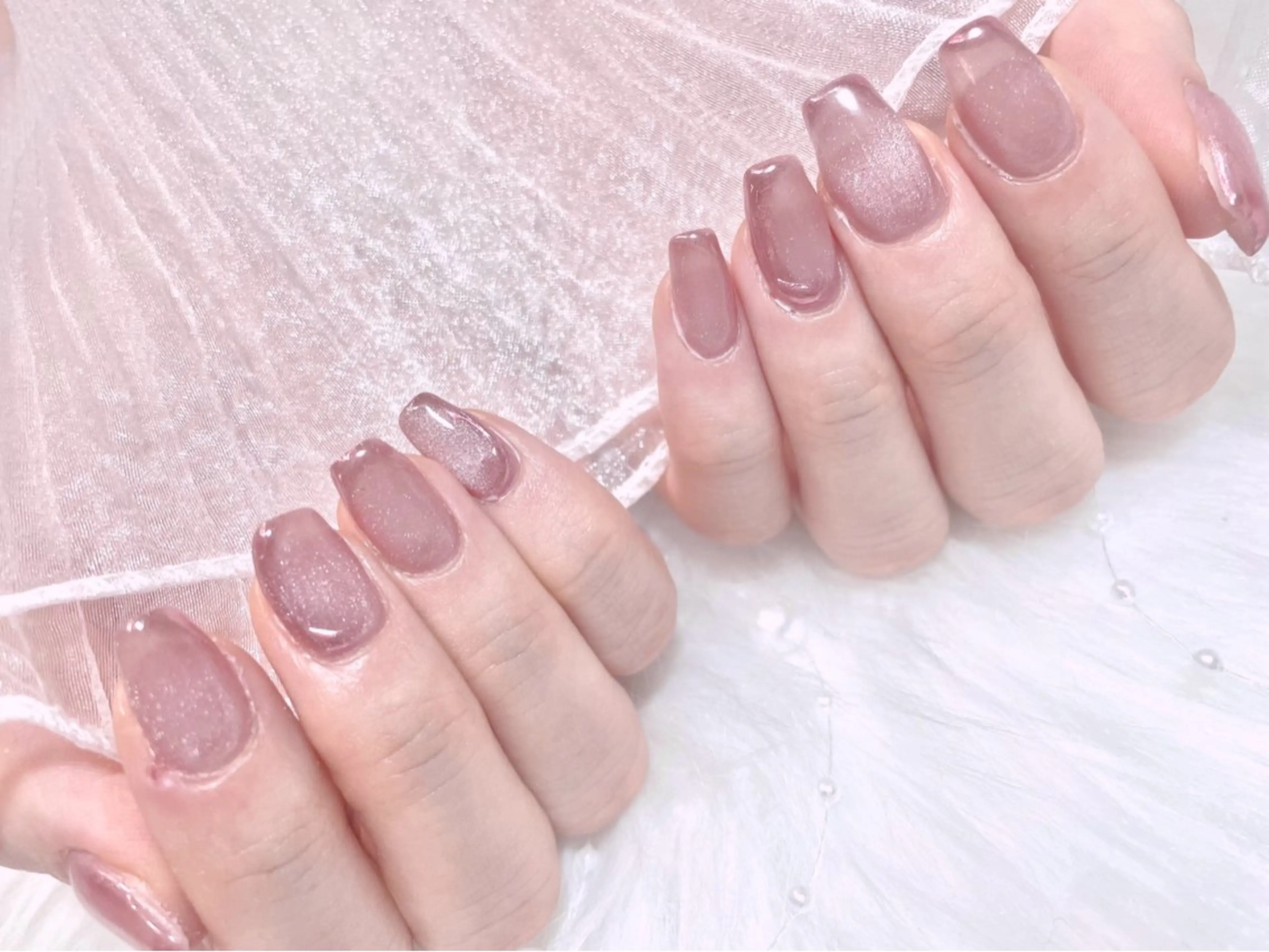 ネイル マグネットネイル ミラーネイル ハンドネイル ゆりか ジョアアンジェ福島のネイルデザイン