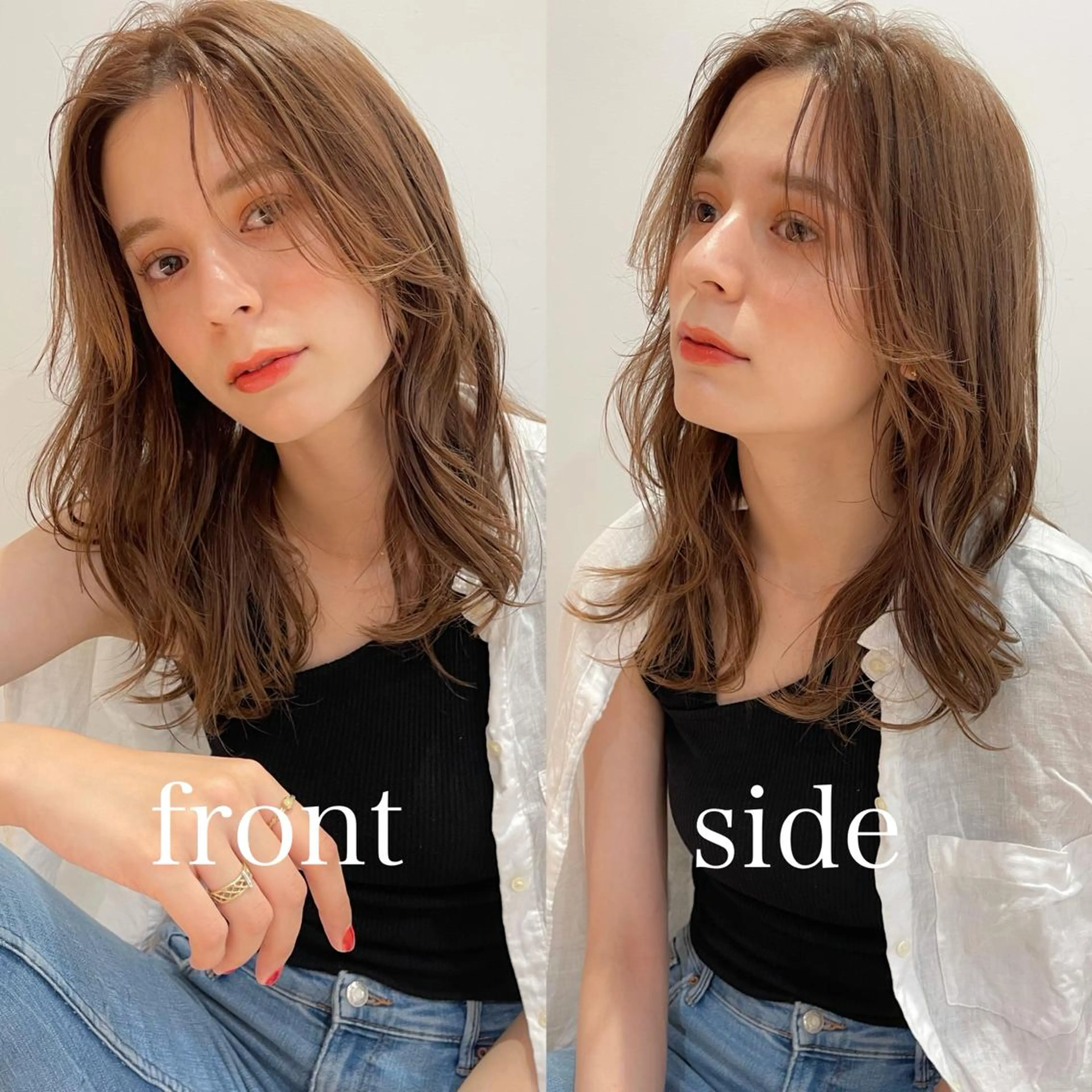 セミロング カラー ヘアアレンジ 髪質改善/韓国風 レイヤー/田村祐樹のヘアスタイル