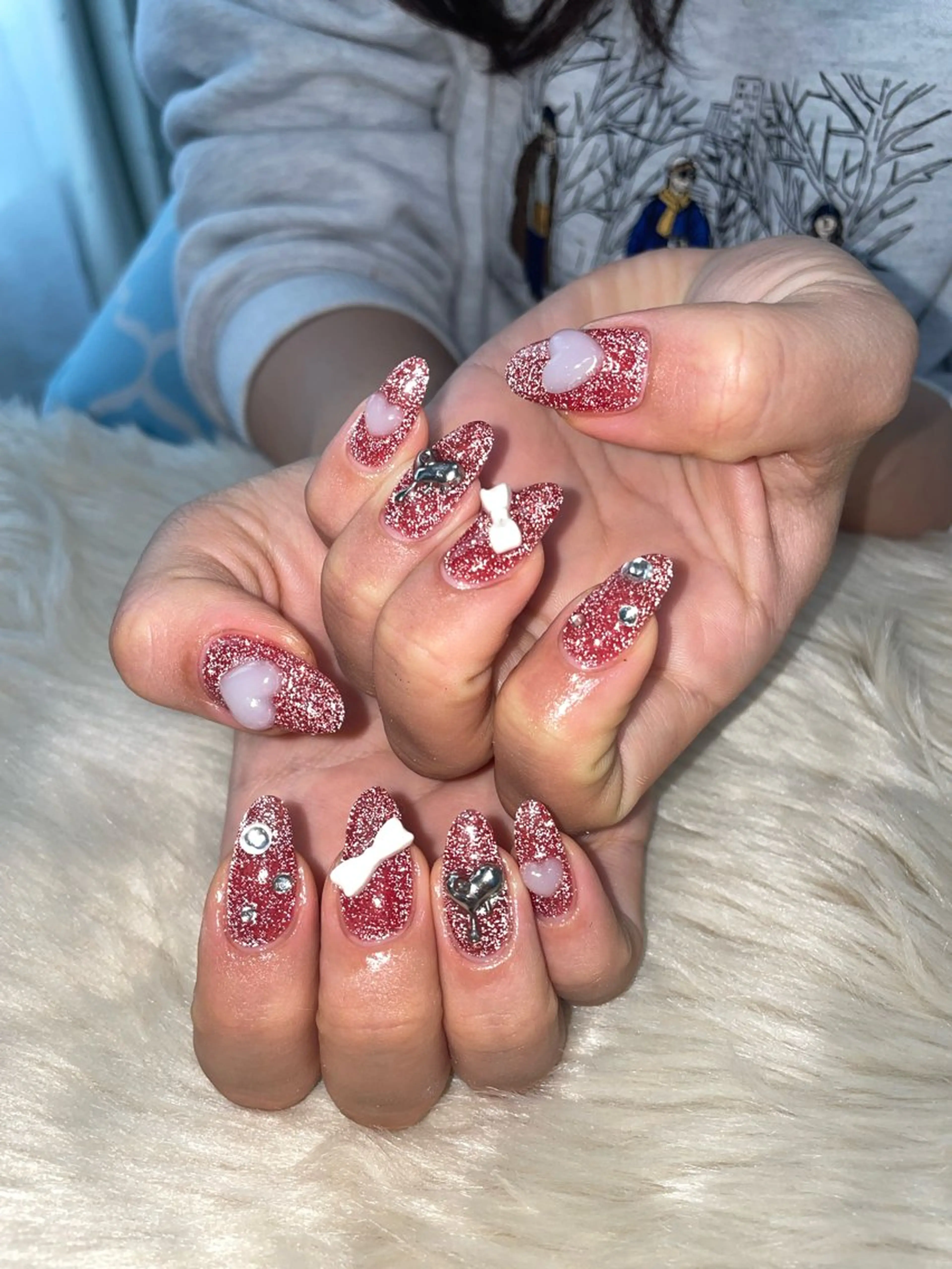 ネイル フラッシュネイル バレンタイン はるひな ねいるのネイルデザイン
